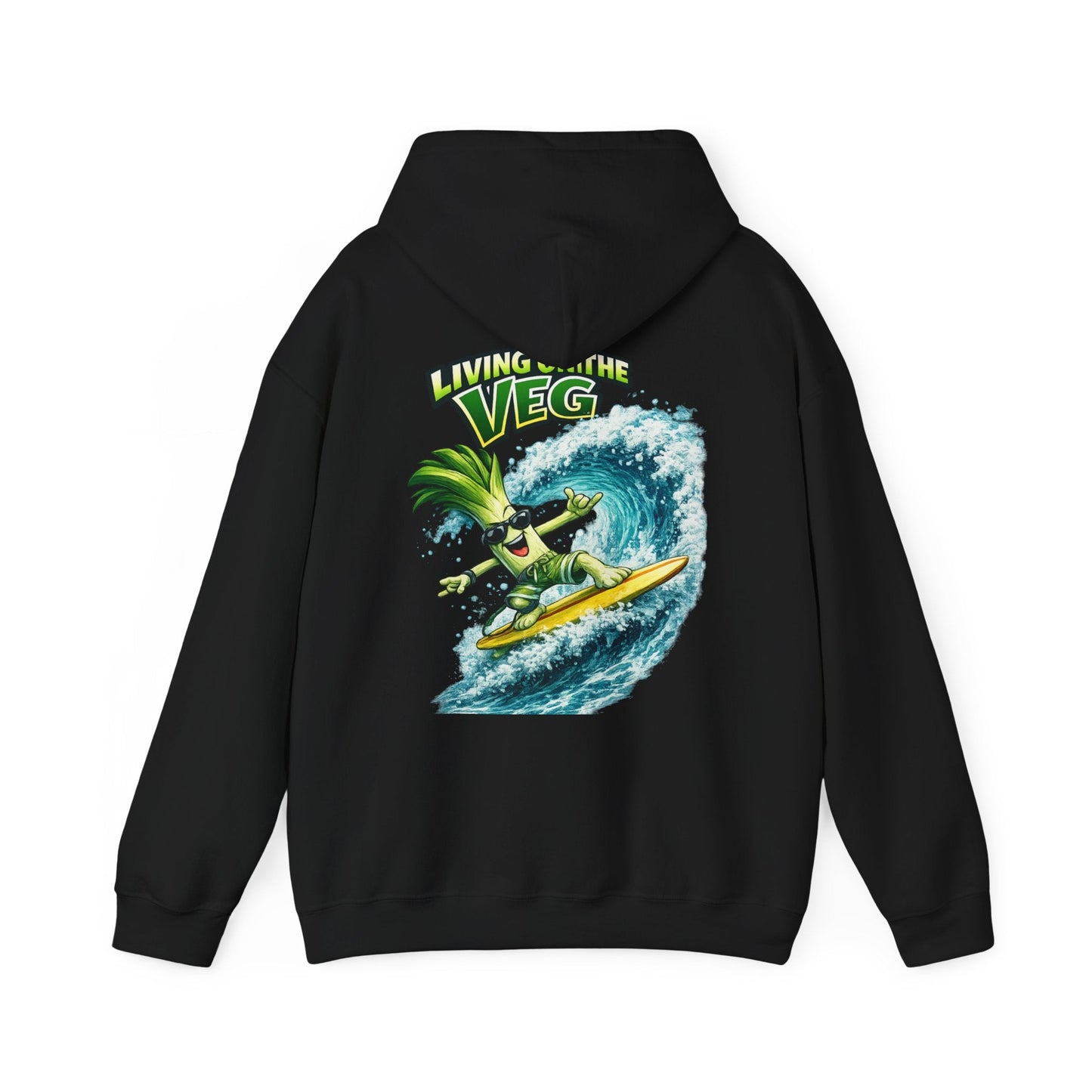 Living on the Veg Surfing Leek Hoodie - SJM Print Store