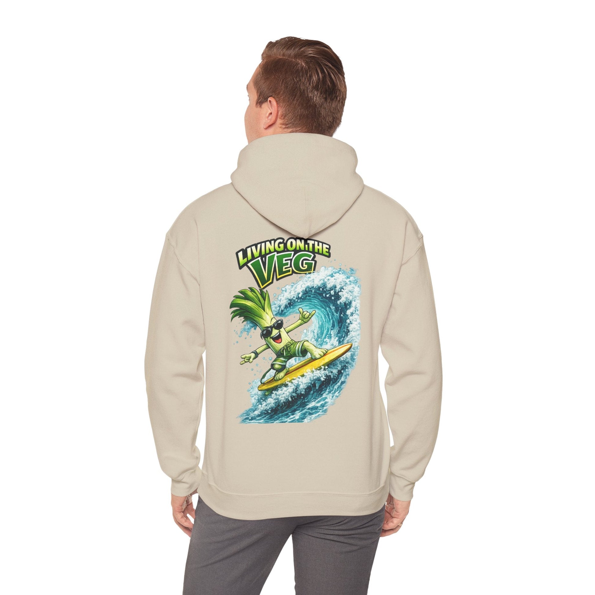 Living on the Veg Surfing Leek Hoodie - SJM Print Store