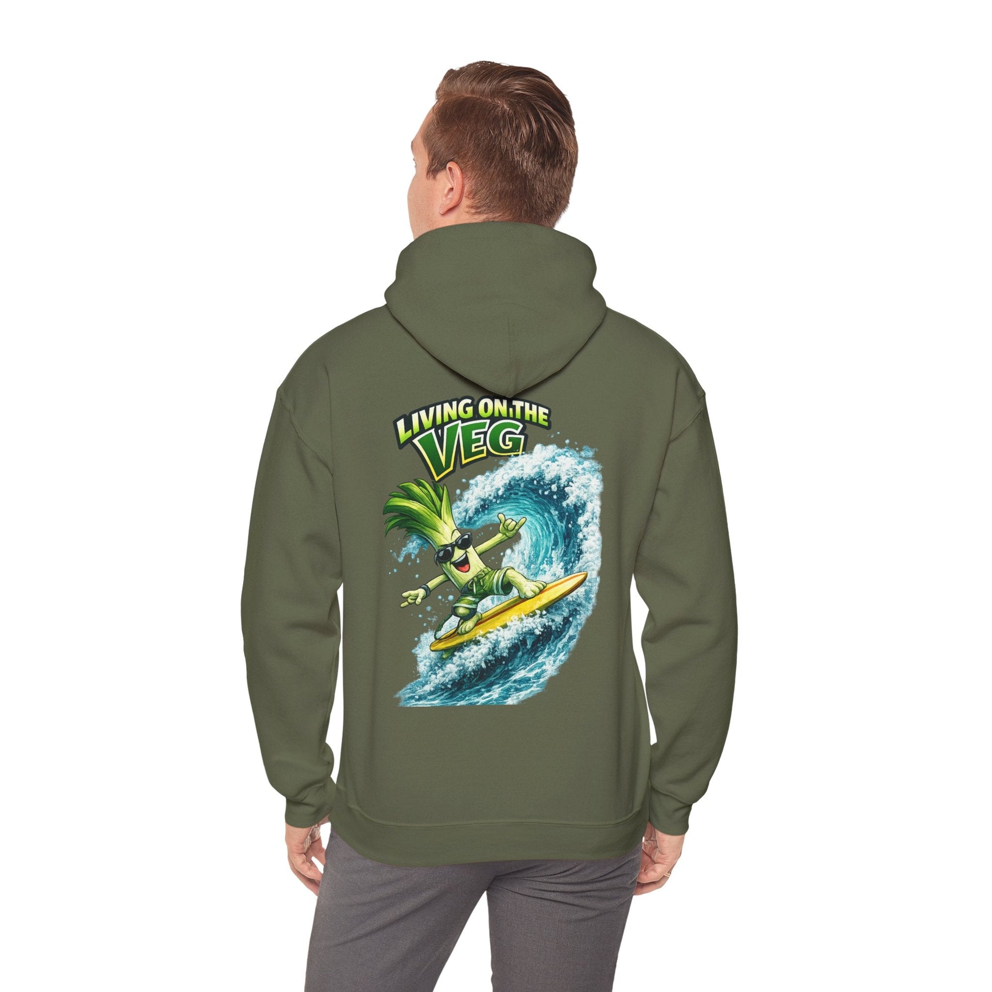 Living on the Veg Surfing Leek Hoodie - SJM Print Store