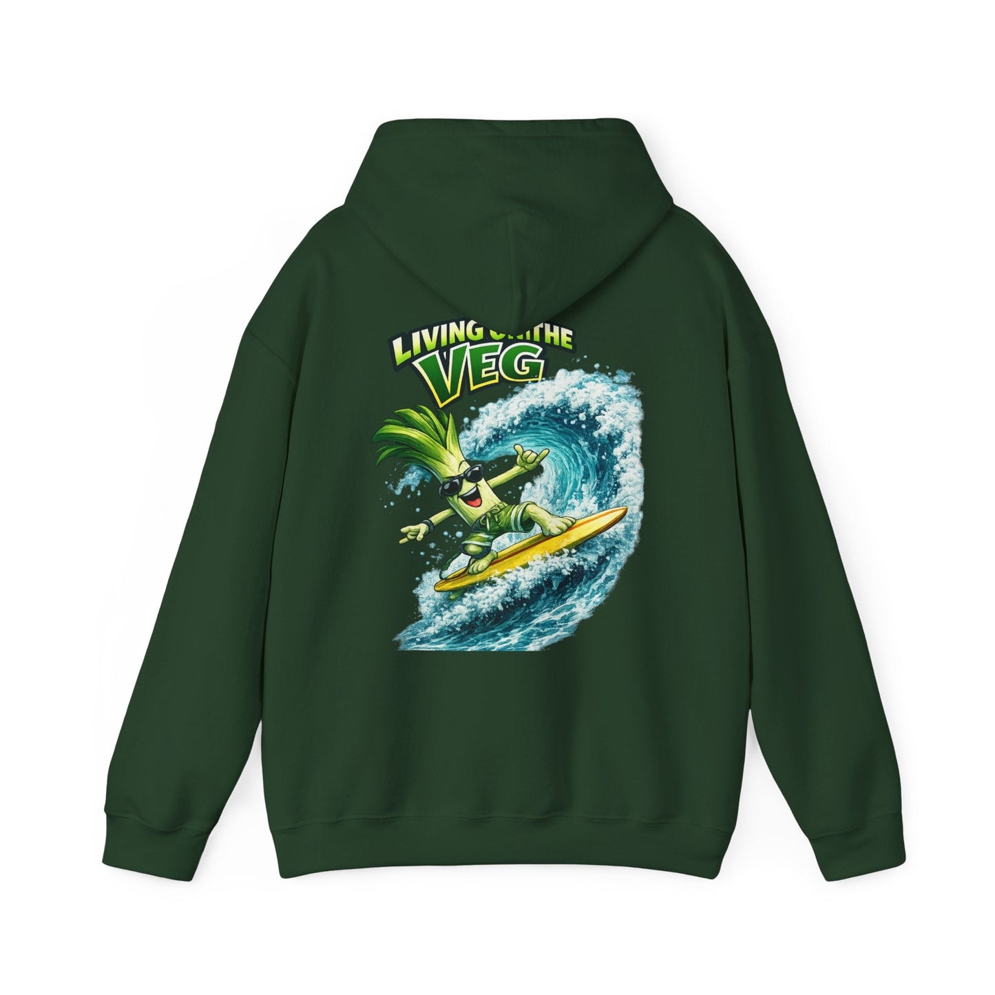 Living on the Veg Surfing Leek Hoodie - SJM Print Store