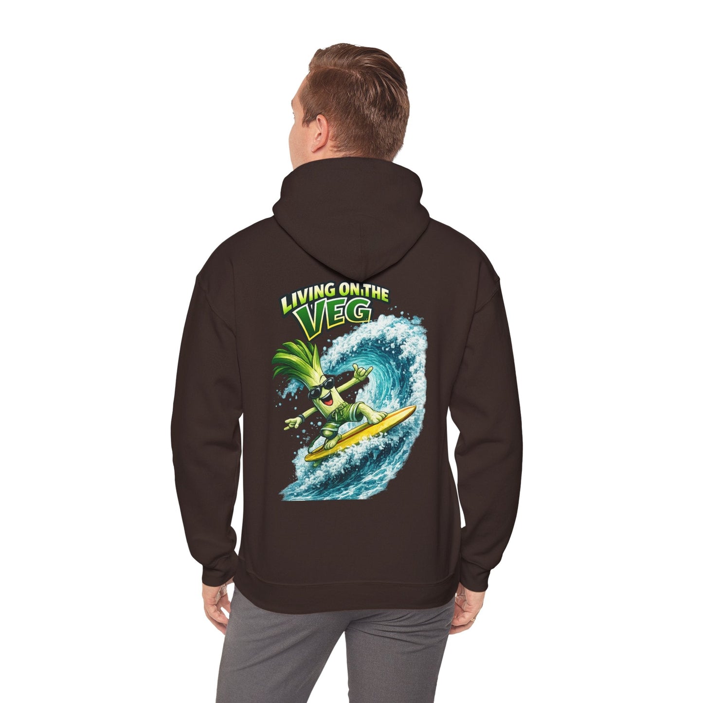Living on the Veg Surfing Leek Hoodie - SJM Print Store