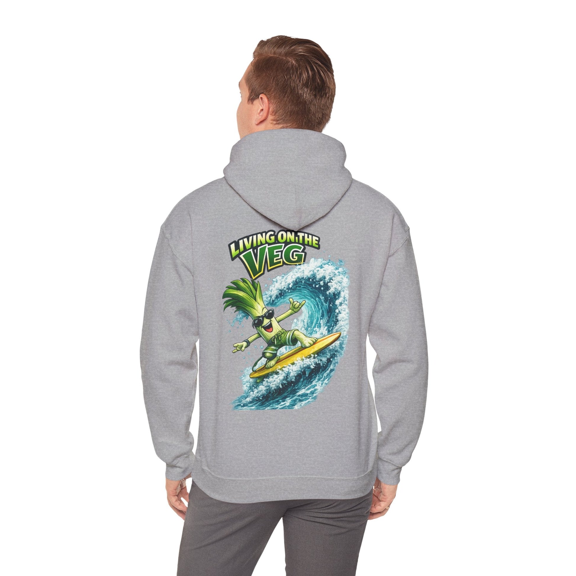 Living on the Veg Surfing Leek Hoodie - SJM Print Store