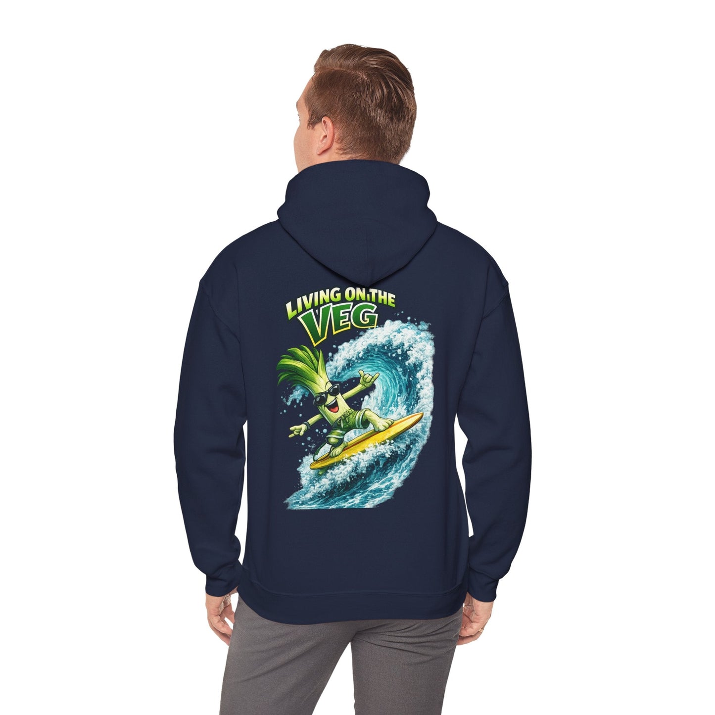 Living on the Veg Surfing Leek Hoodie - SJM Print Store