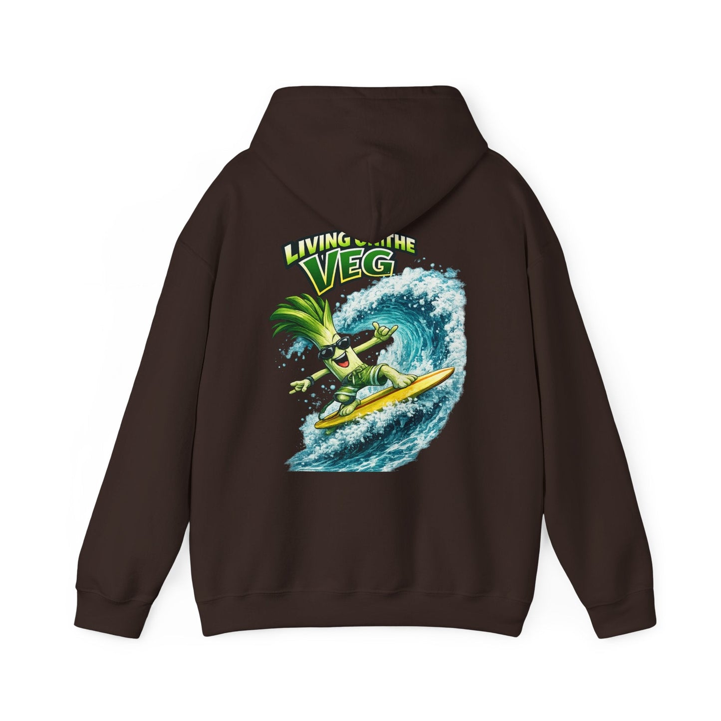 Living on the Veg Surfing Leek Hoodie - SJM Print Store