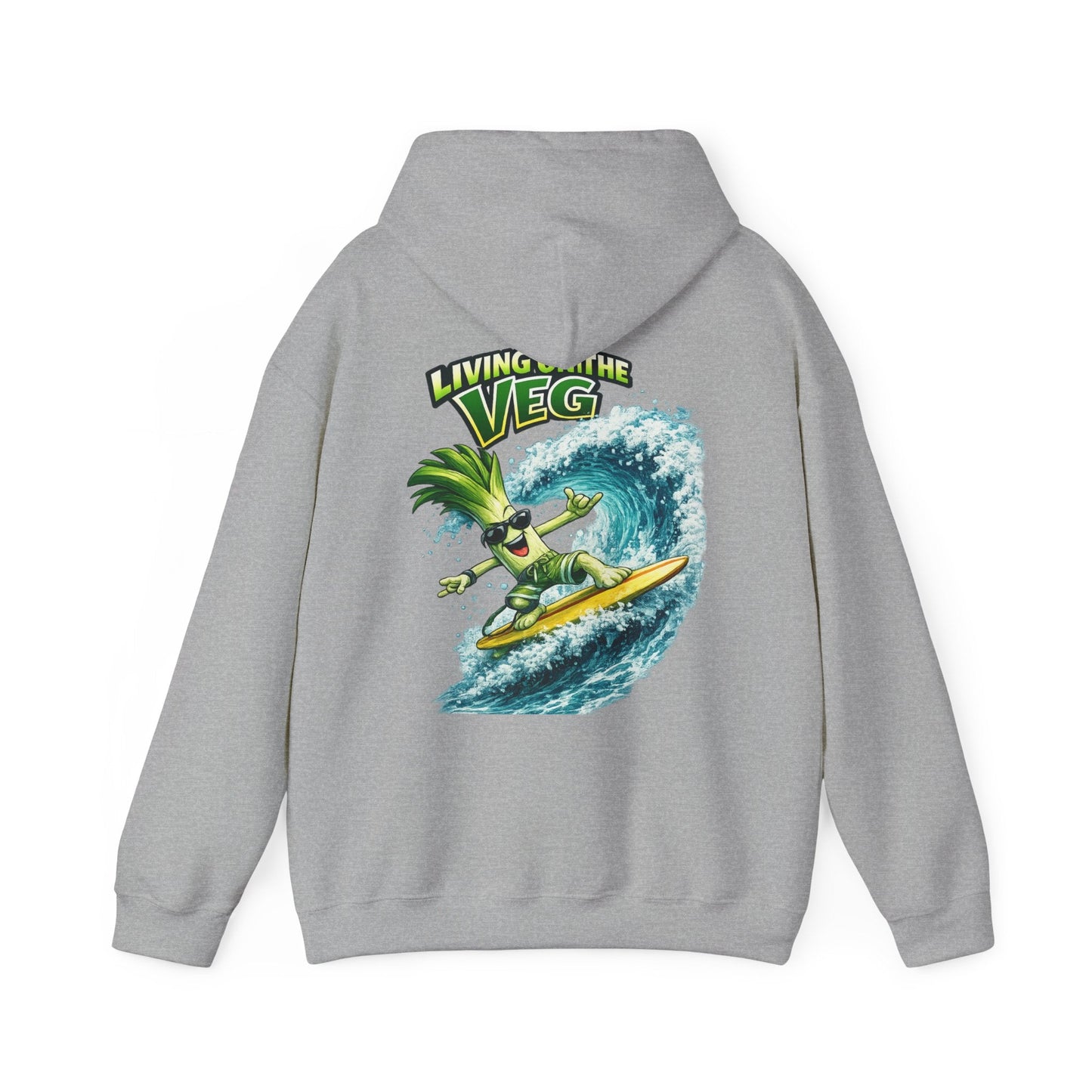 Living on the Veg Surfing Leek Hoodie - SJM Print Store