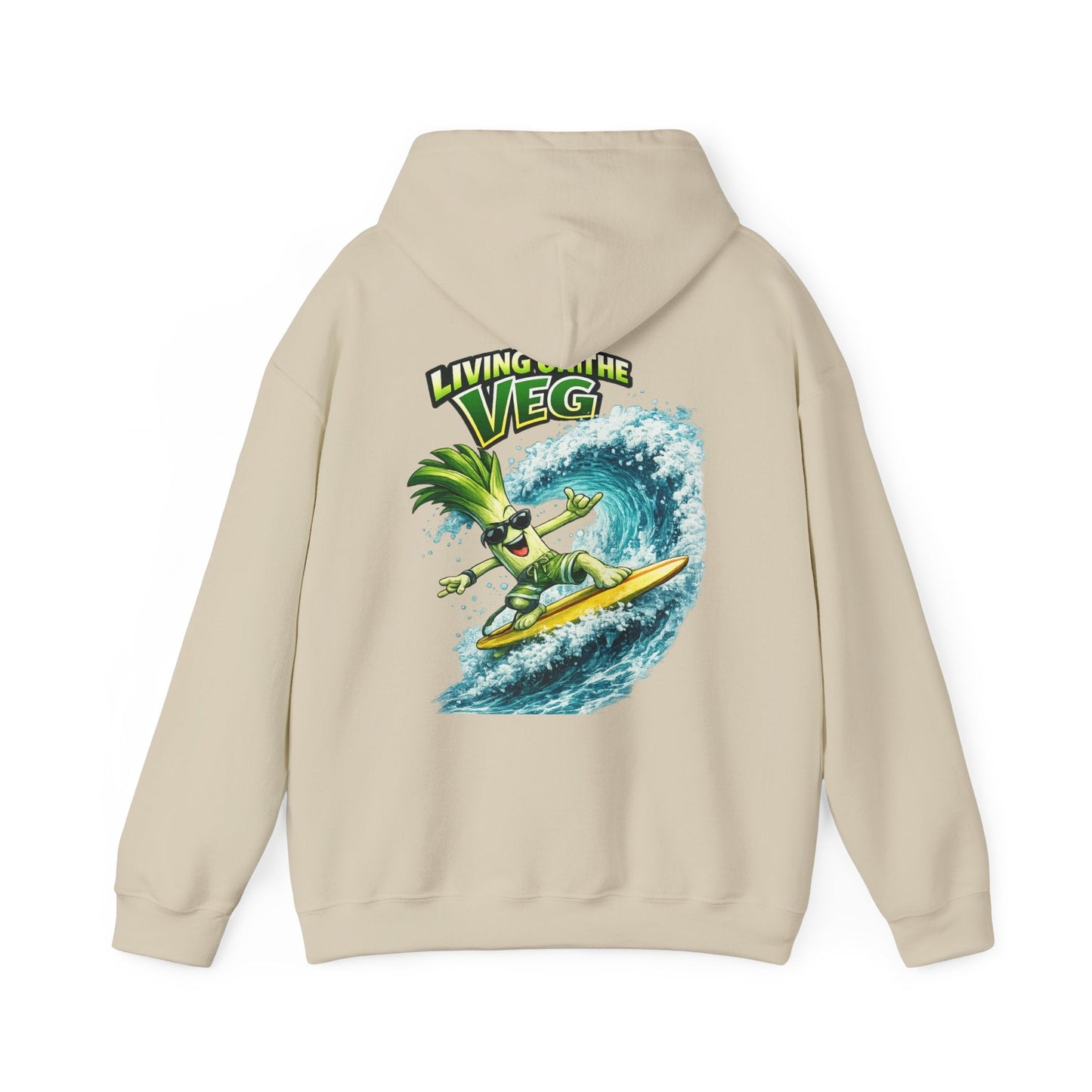 Living on the Veg Surfing Leek Hoodie - SJM Print Store