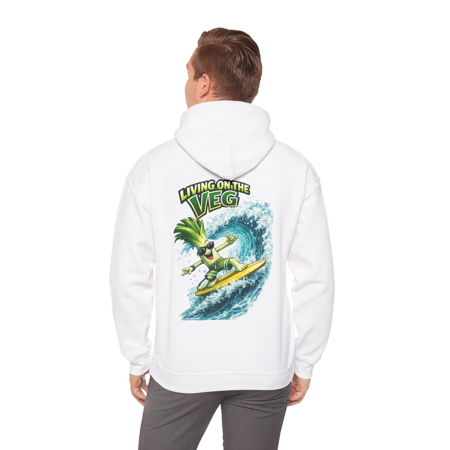 Living on the Veg Surfing Leek Hoodie - SJM Print Store
