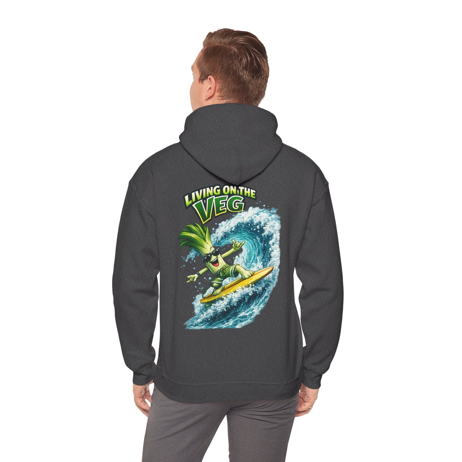 Living on the Veg Surfing Leek Hoodie - SJM Print Store