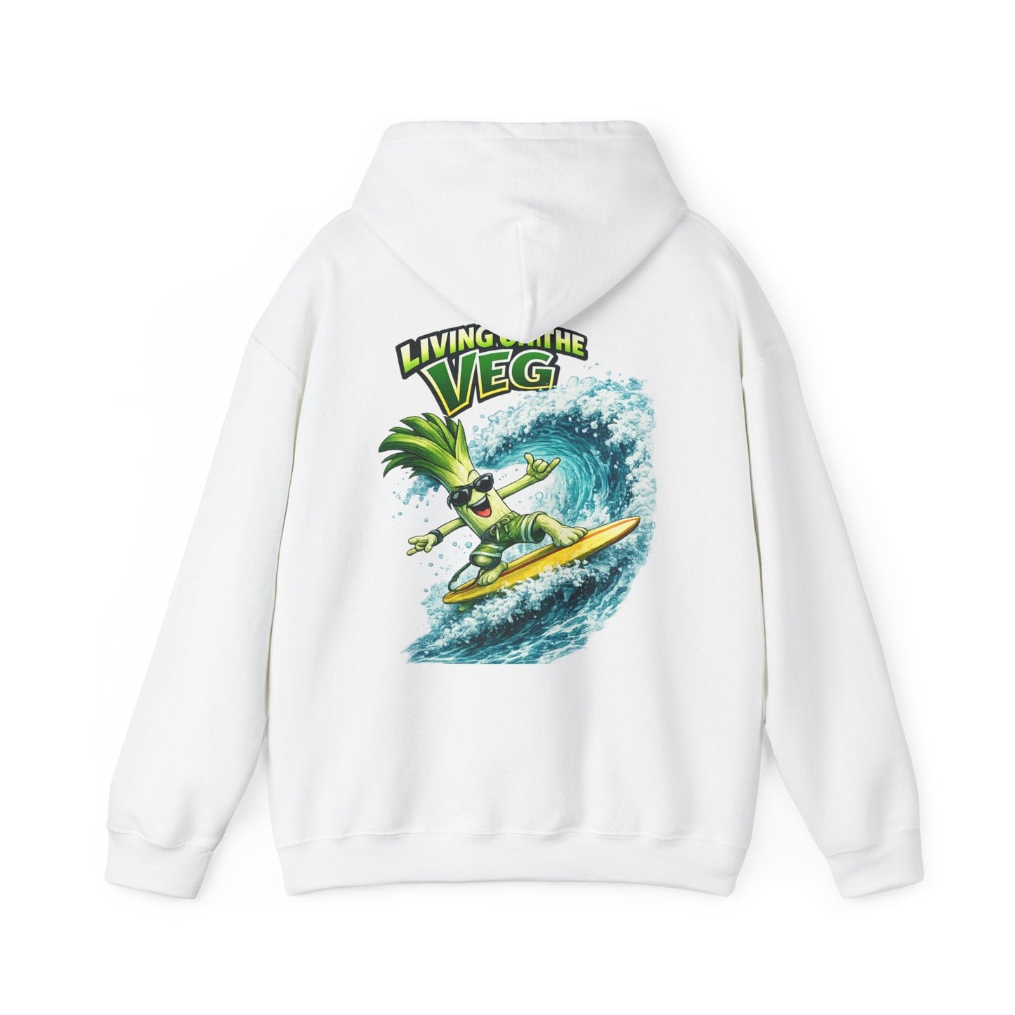 Living on the Veg Surfing Leek Hoodie - SJM Print Store