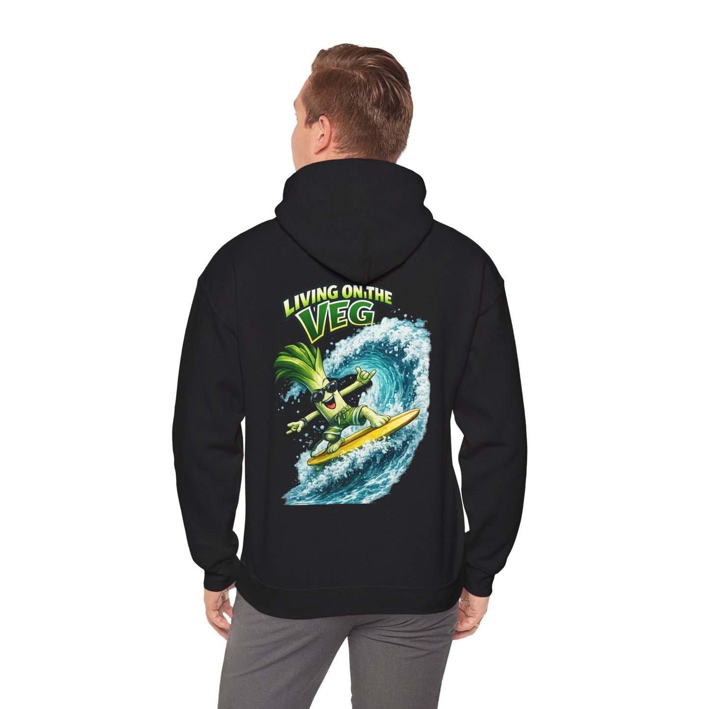 Living on the Veg Surfing Leek Hoodie - SJM Print Store
