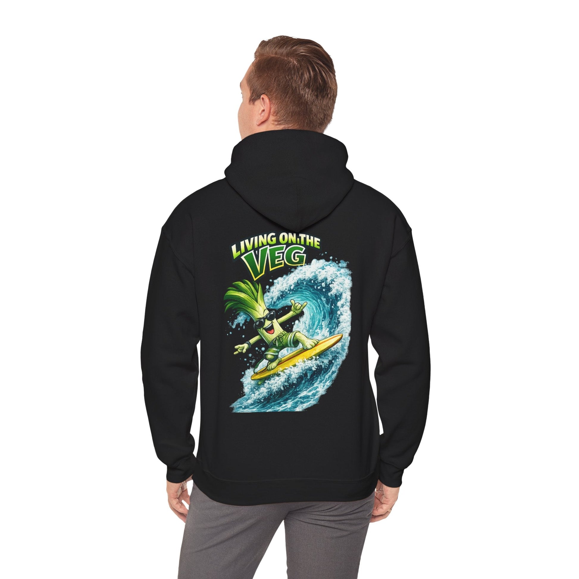 Living on the Veg Surfing Leek Hoodie - SJM Print Store