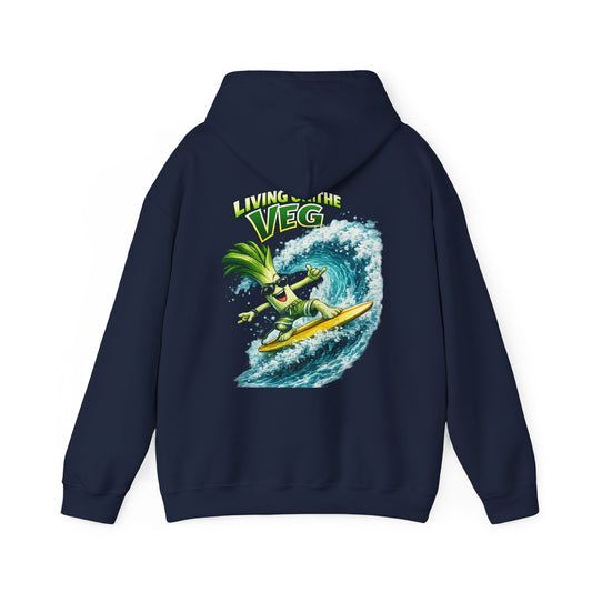 Living on the Veg Surfing Leek Hoodie - SJM Print Store