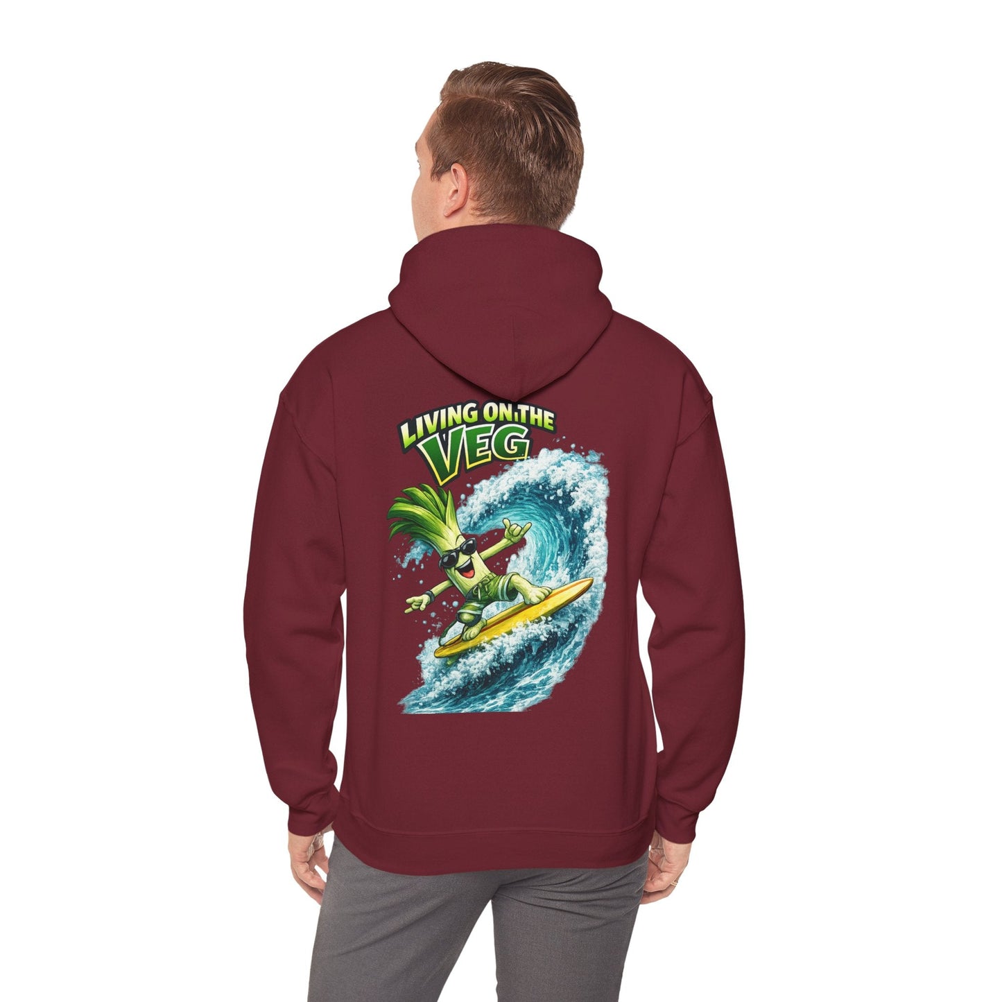 Living on the Veg Surfing Leek Hoodie - SJM Print Store