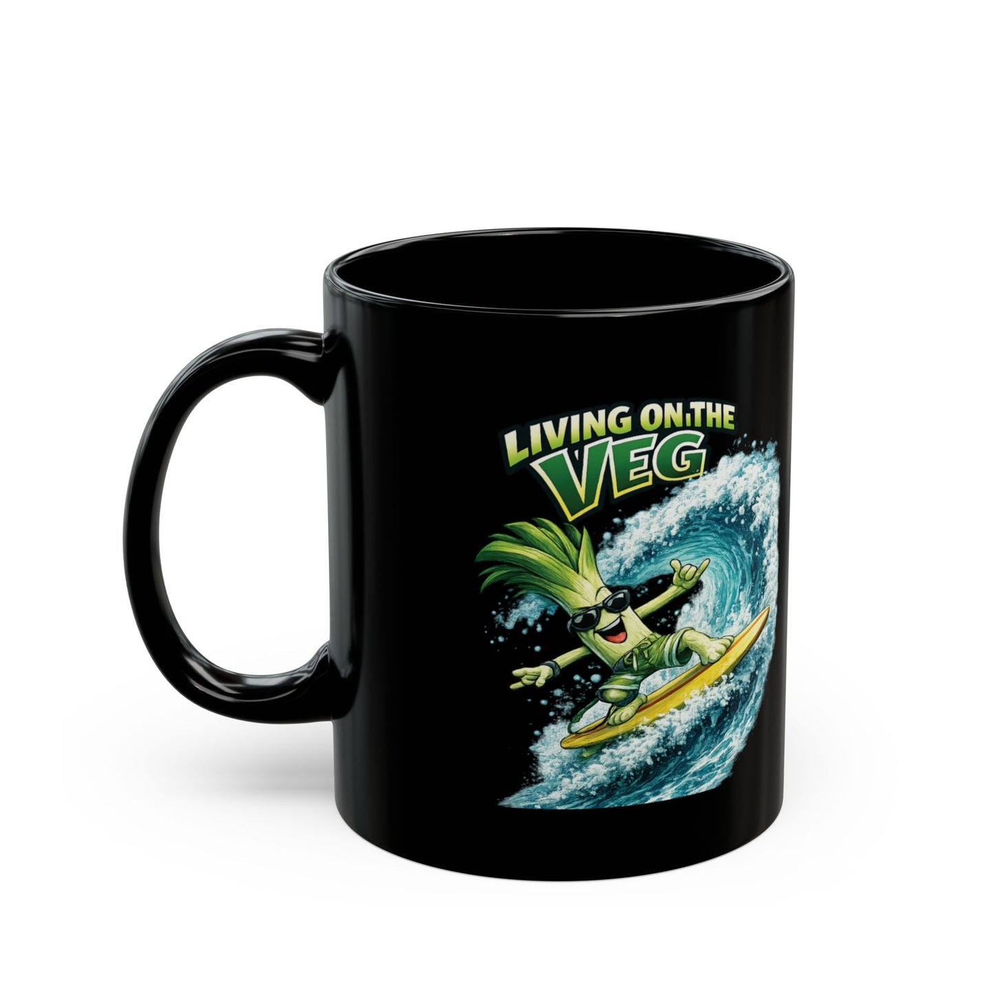 Living on the Veg Surfing Leek Mug - SJM Print Store