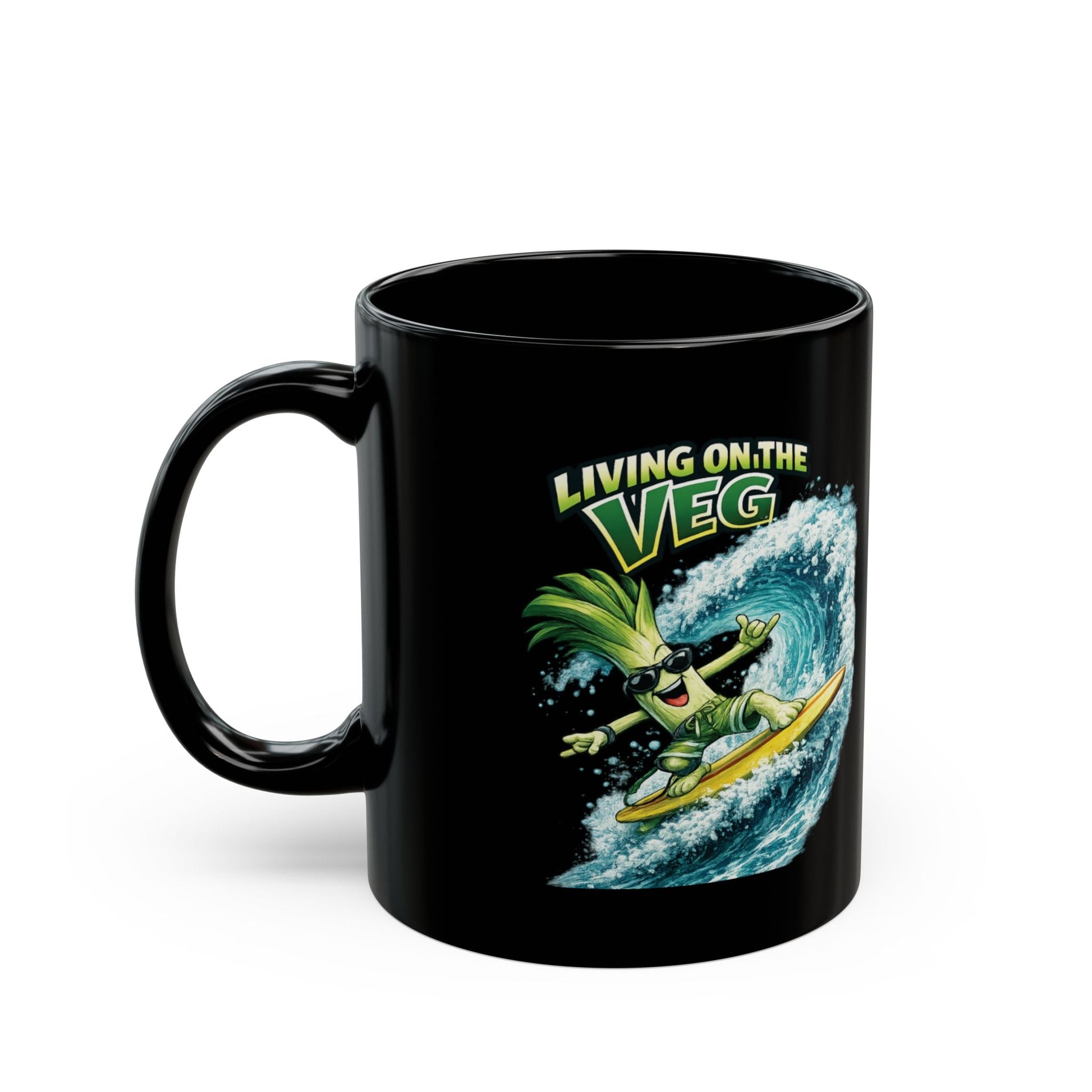 Living on the Veg Surfing Leek Mug - SJM Print Store