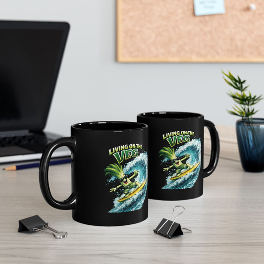 Living on the Veg Surfing Leek Mug - SJM Print Store
