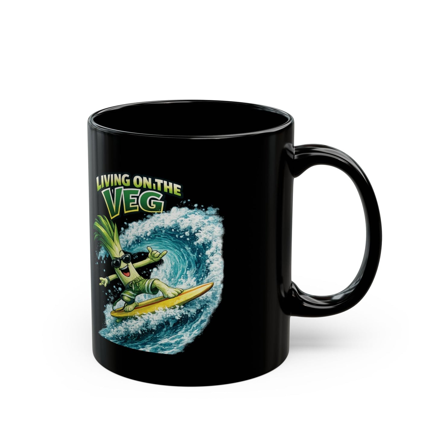 Living on the Veg Surfing Leek Mug - SJM Print Store