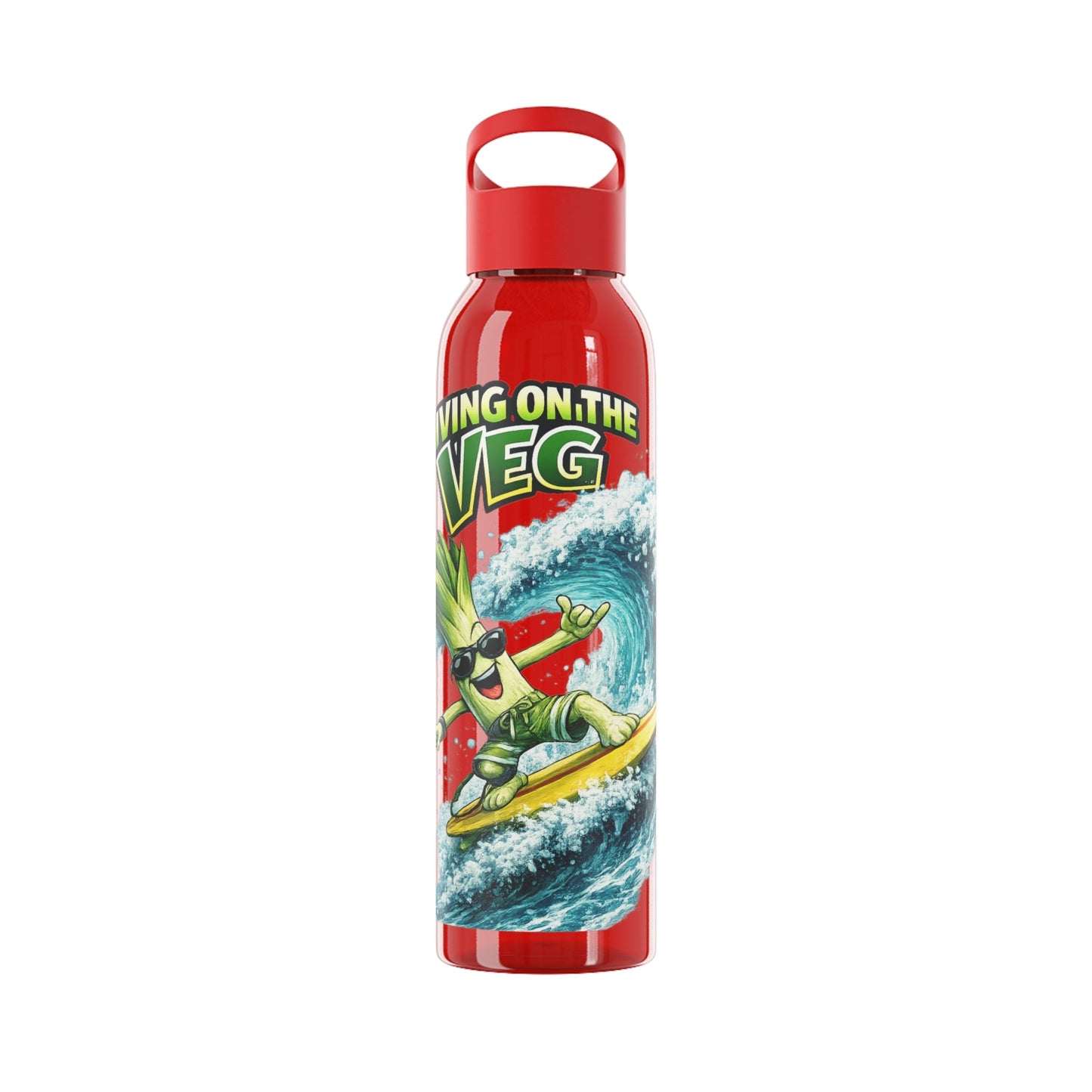 Living on the Veg Surfing Leek Water Bottle - SJM Print Store