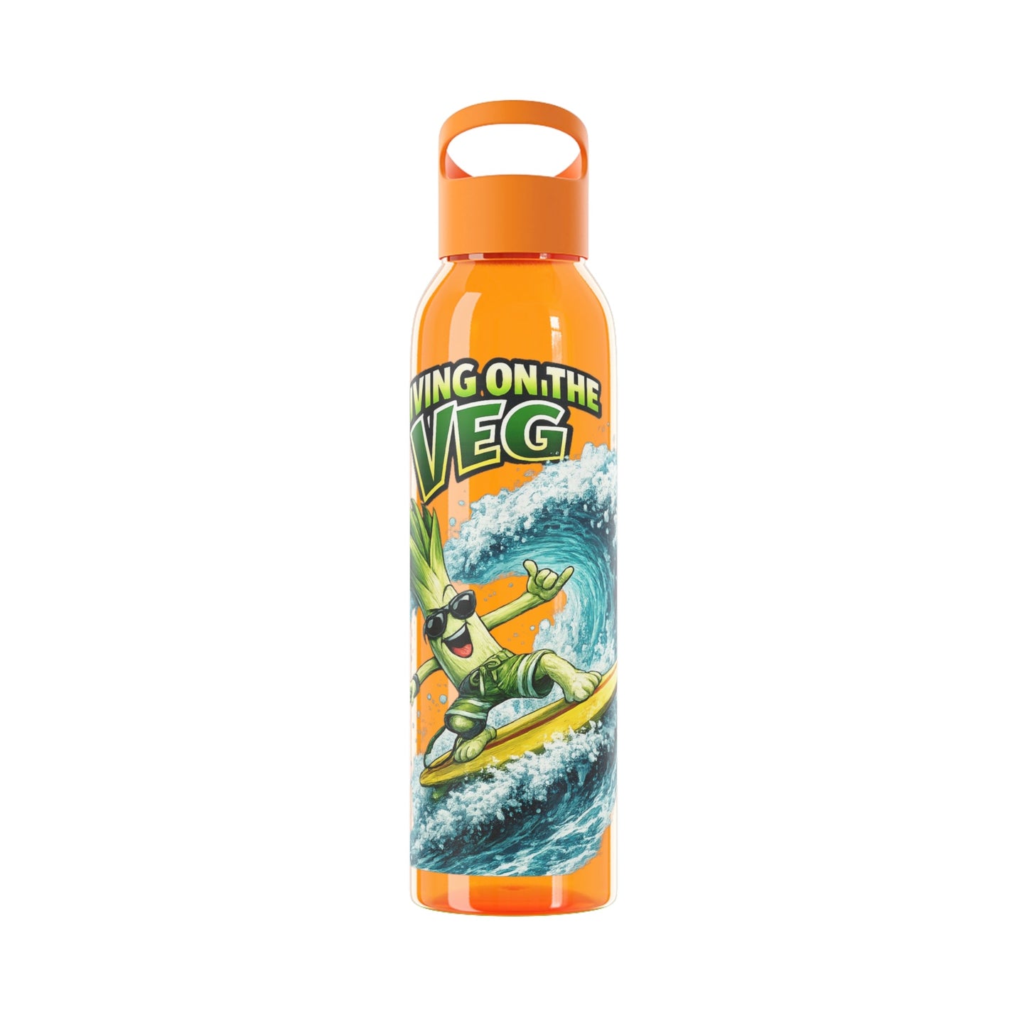 Living on the Veg Surfing Leek Water Bottle - SJM Print Store
