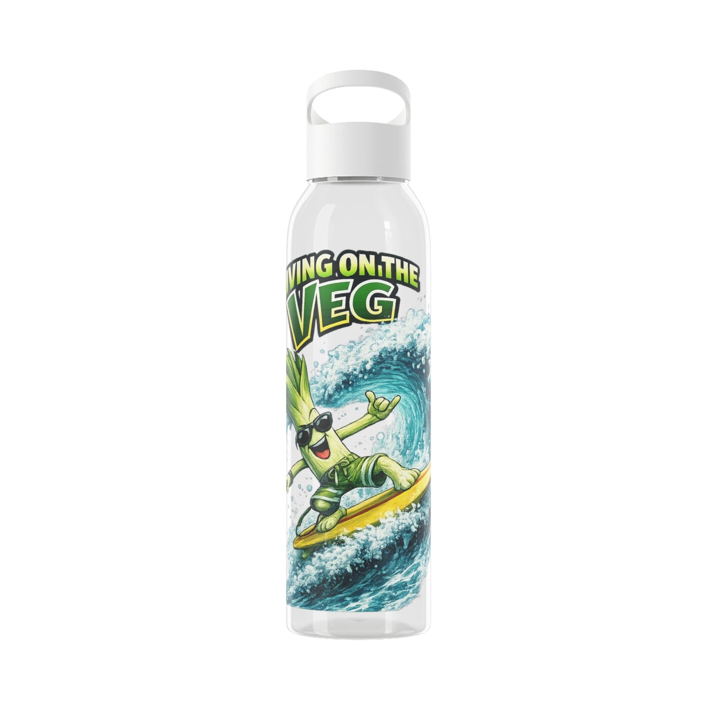 Living on the Veg Surfing Leek Water Bottle - SJM Print Store