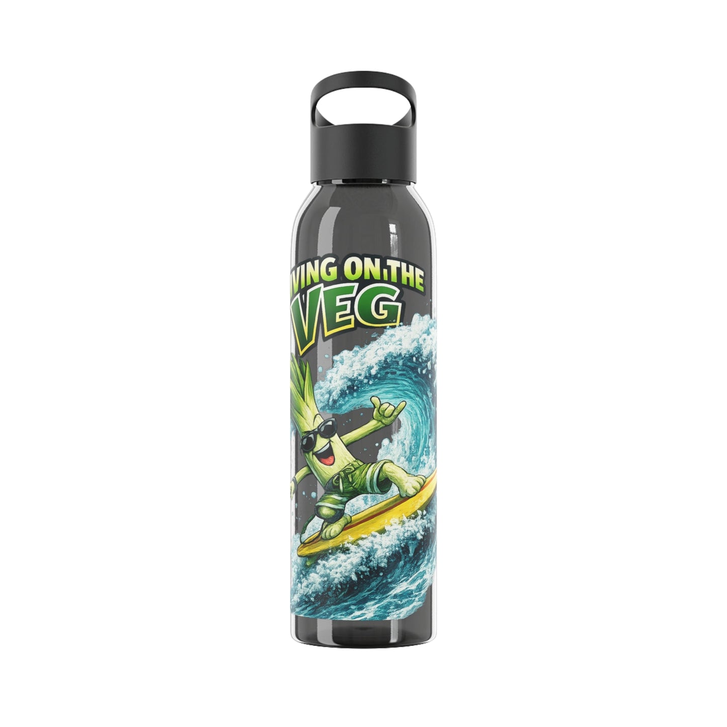 Living on the Veg Surfing Leek Water Bottle - SJM Print Store