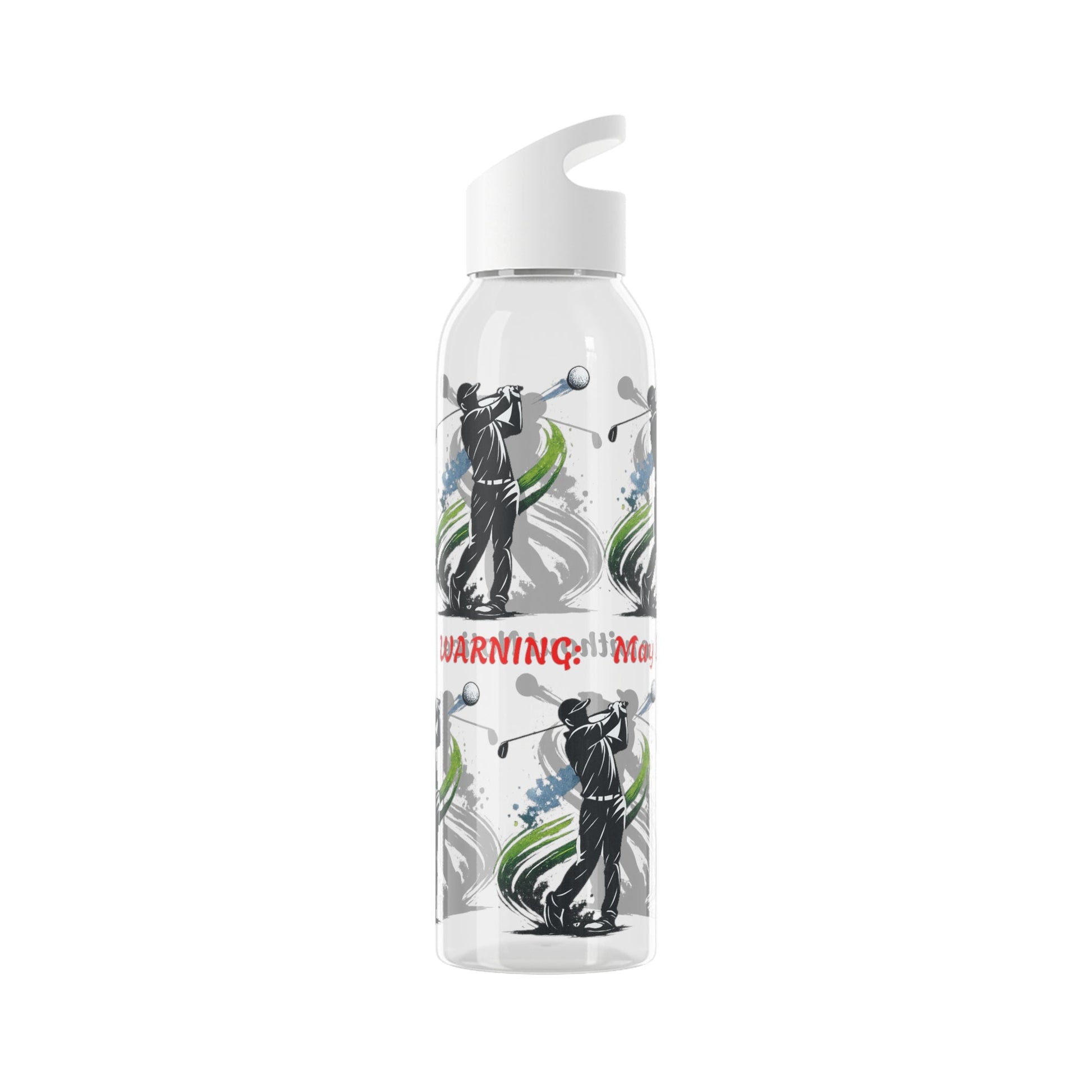 Male Golfer Gaphic Water Bottle with Cheeky Warning Strapline - SJM Print Store