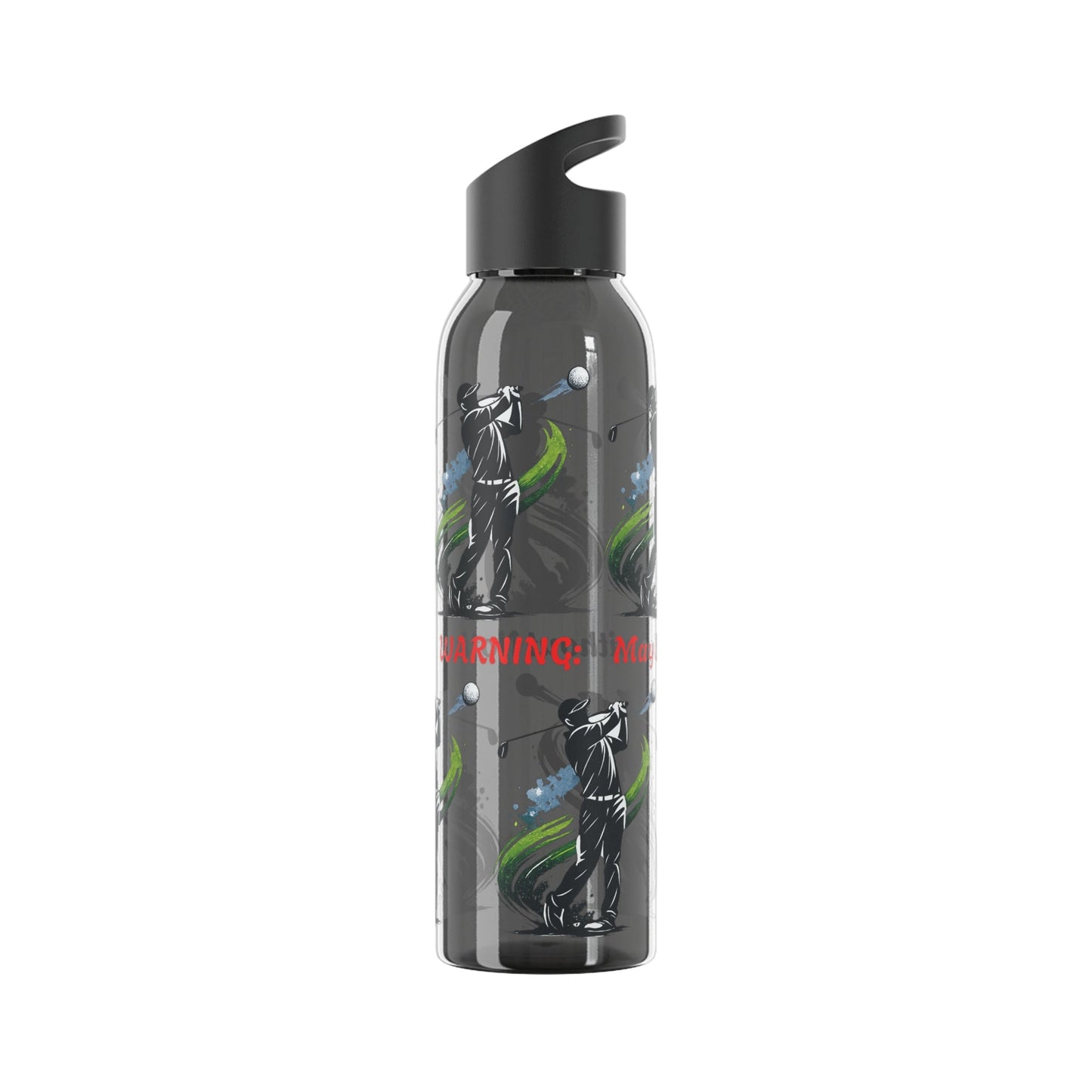 Male Golfer Gaphic Water Bottle with Cheeky Warning Strapline - SJM Print Store