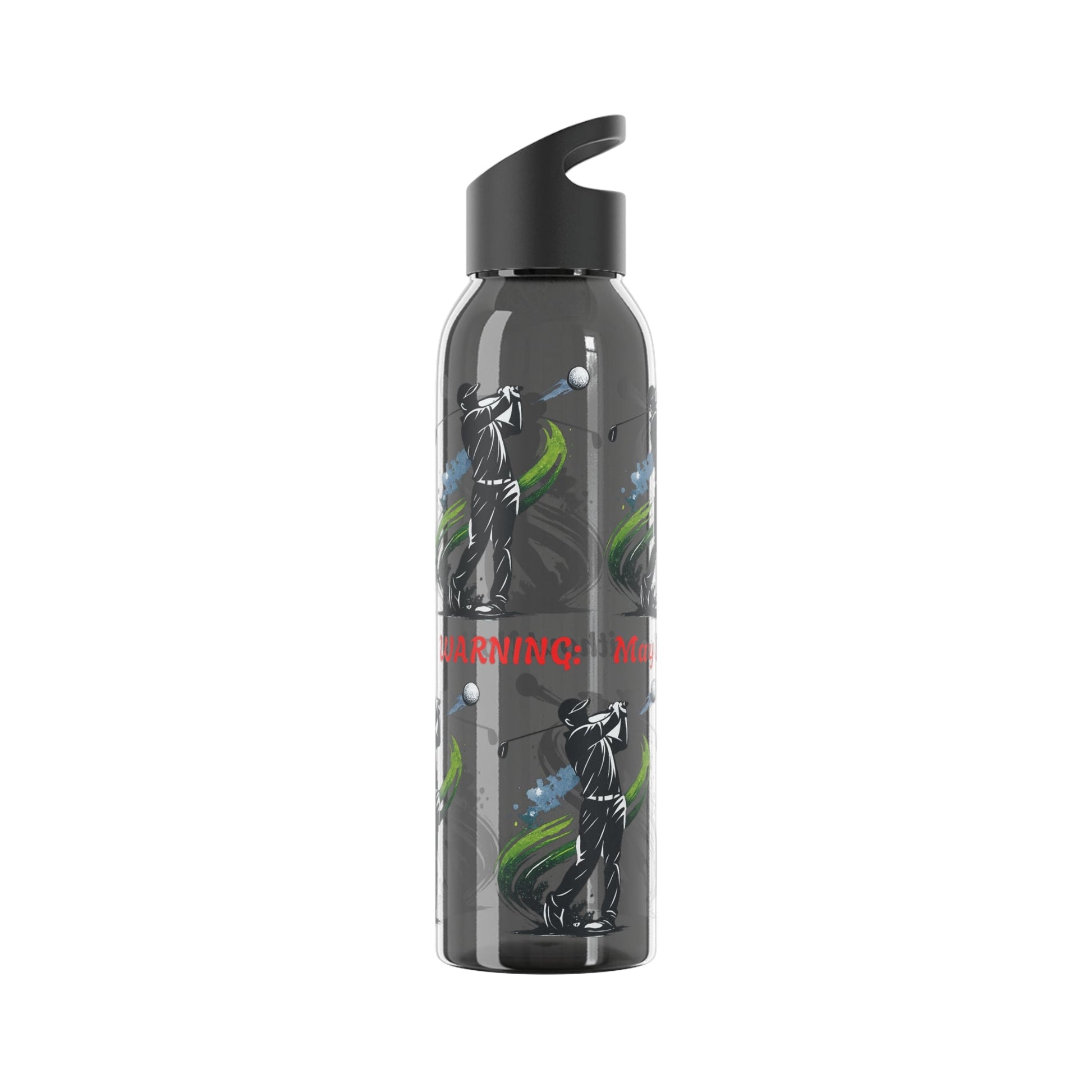 Male Golfer Gaphic Water Bottle with Cheeky Warning Strapline - SJM Print Store