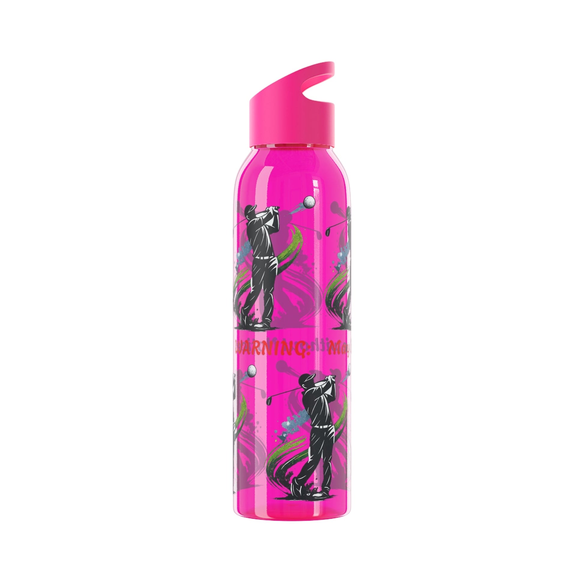 Male Golfer Gaphic Water Bottle with Cheeky Warning Strapline - SJM Print Store