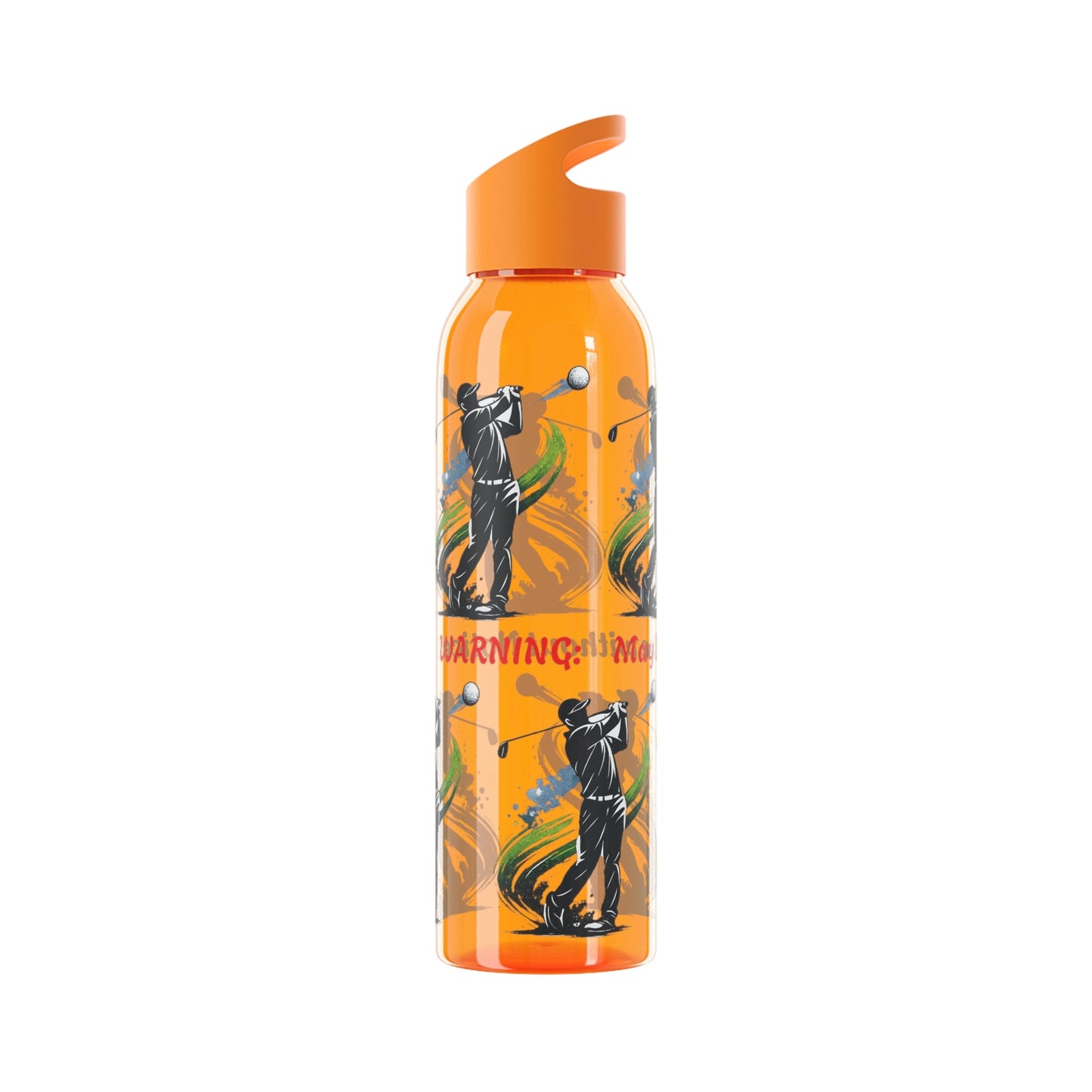 Male Golfer Gaphic Water Bottle with Cheeky Warning Strapline - SJM Print Store