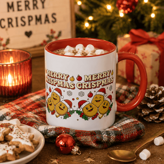 Merry Crispmas Christmas Accent Mug – Funny Festive Mug - SJM Print Store