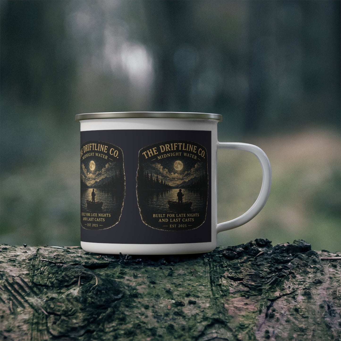 Midnight Water Late Nights and Last Casts Enamel Mug - SJM Print Store