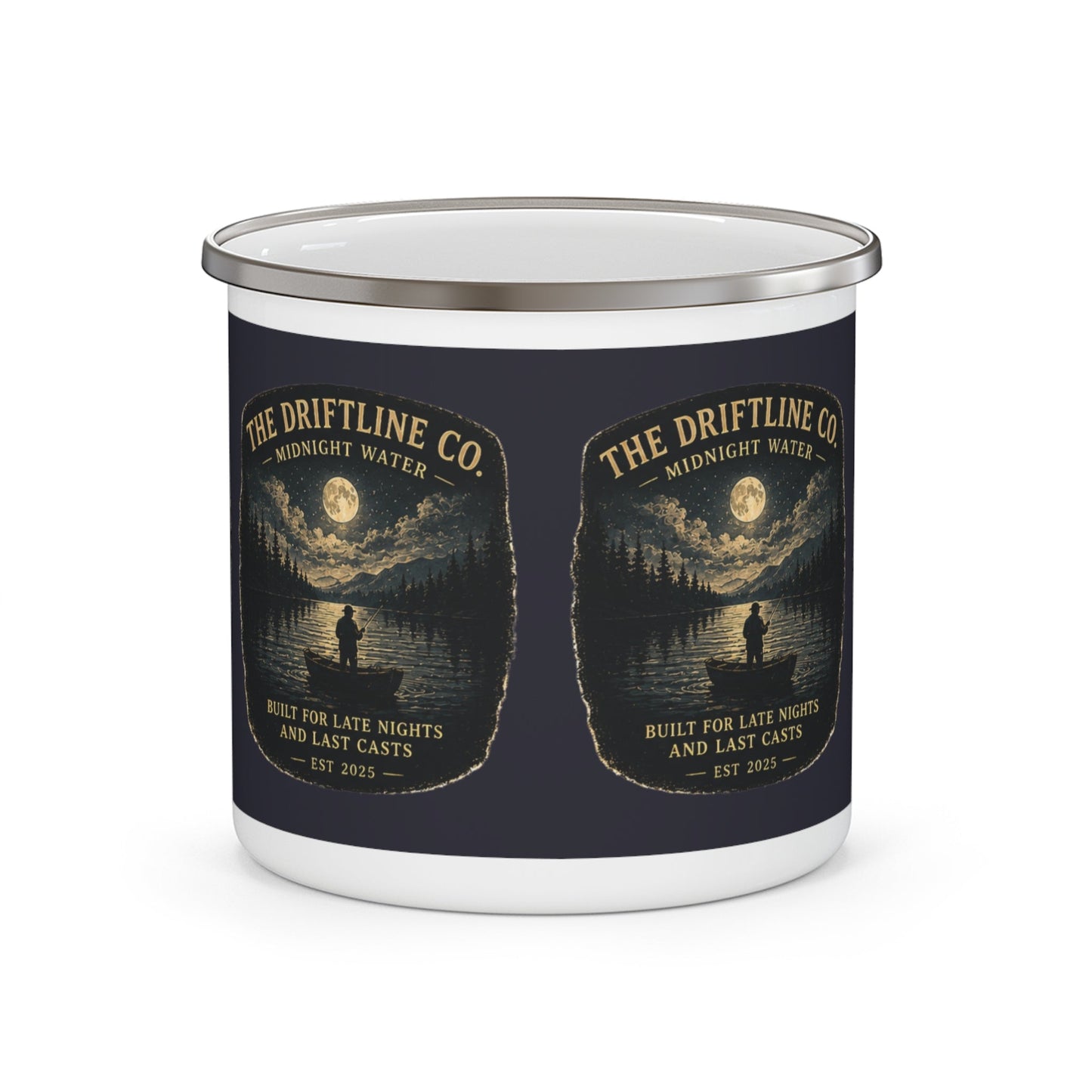 Midnight Water Late Nights and Last Casts Enamel Mug - SJM Print Store