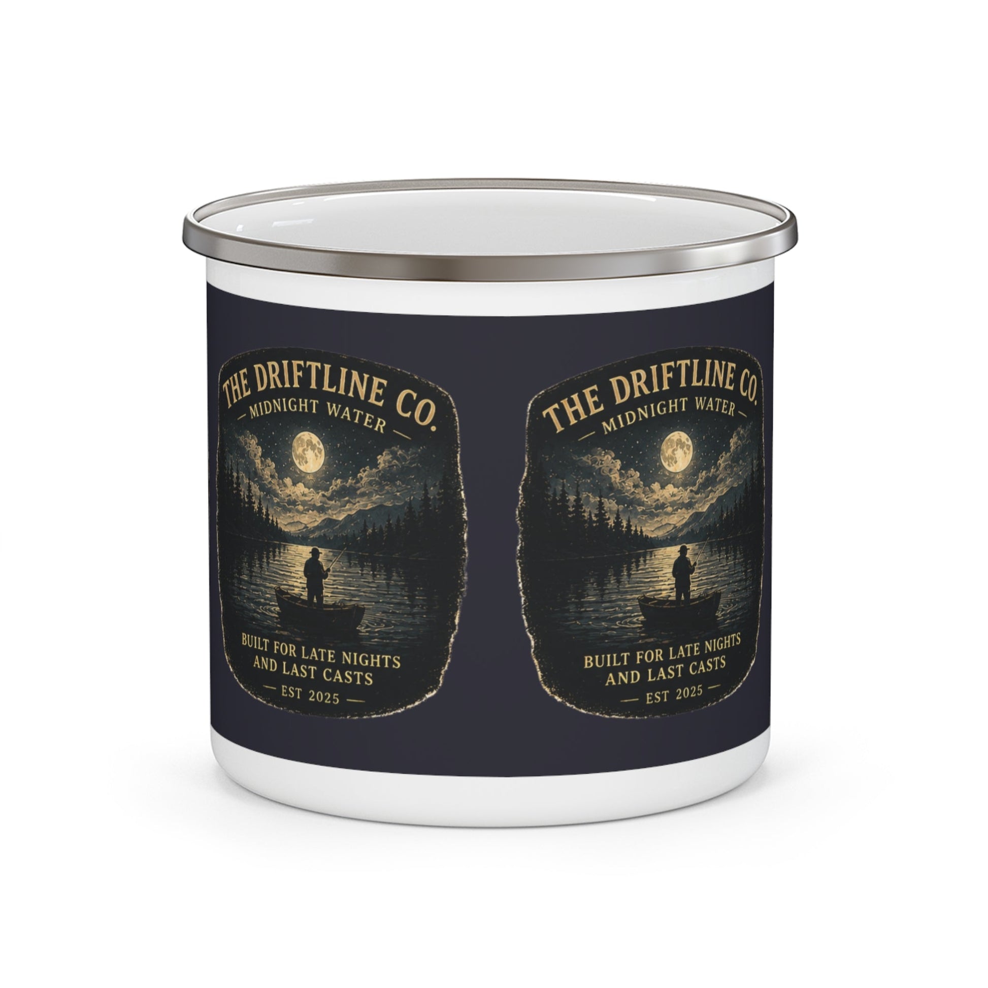 Midnight Water Late Nights and Last Casts Enamel Mug - SJM Print Store