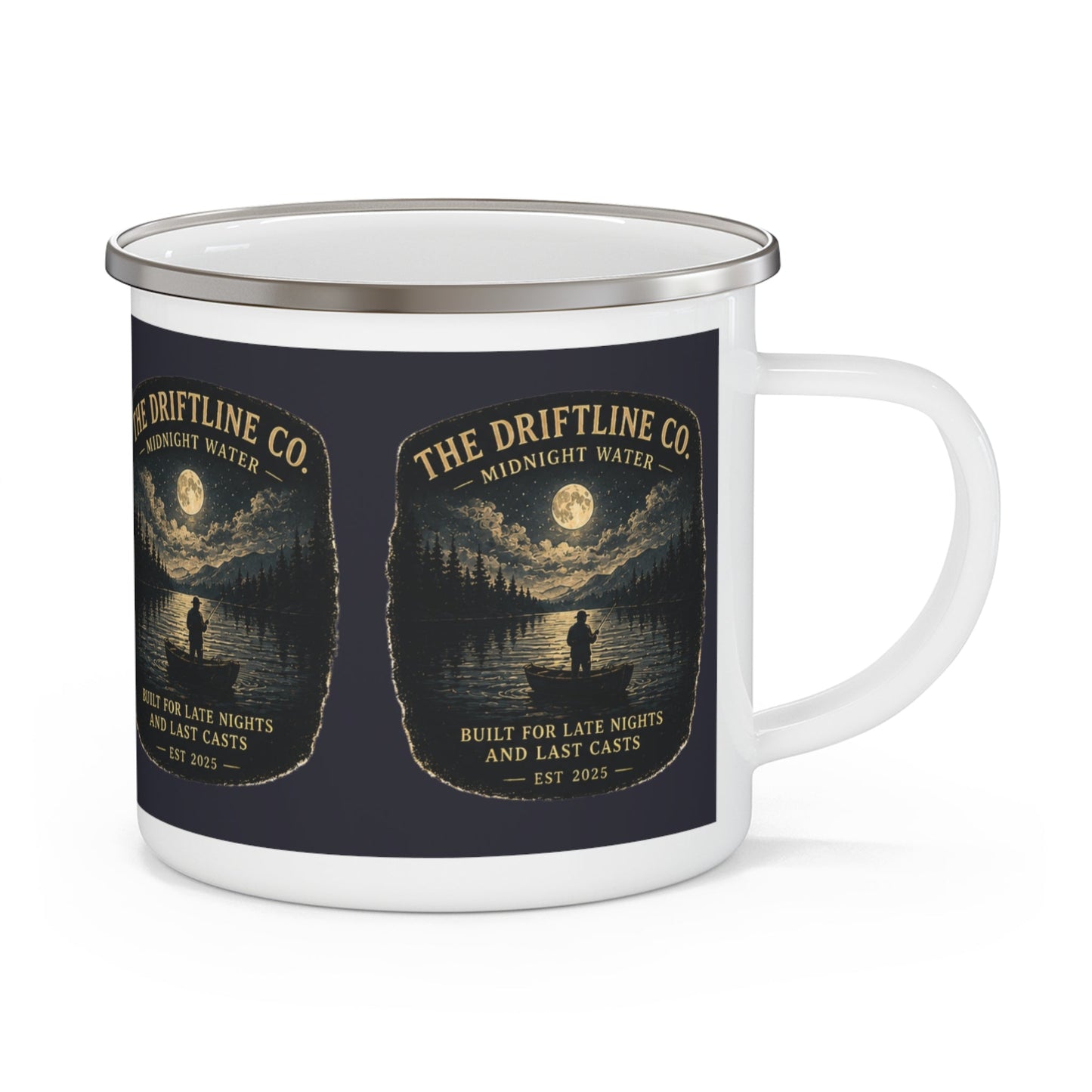 Midnight Water Late Nights and Last Casts Enamel Mug - SJM Print Store