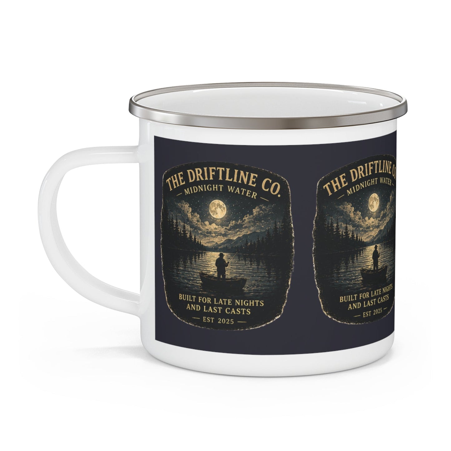 Midnight Water Late Nights and Last Casts Enamel Mug - SJM Print Store