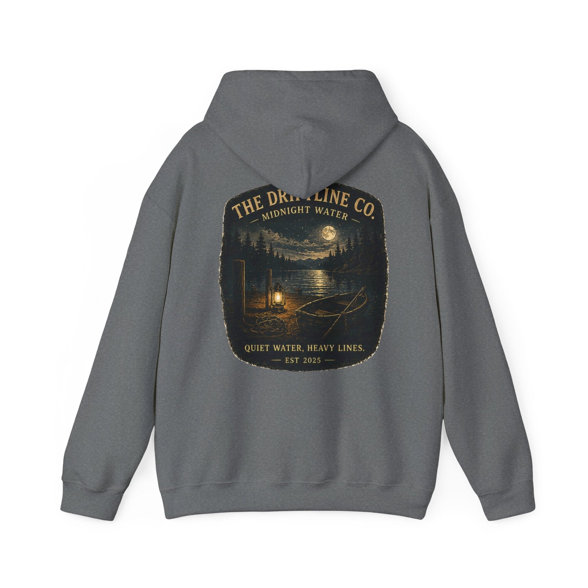 Midnight Water Quiet Waters Heavy Lines Hoodie - SJM Print Store