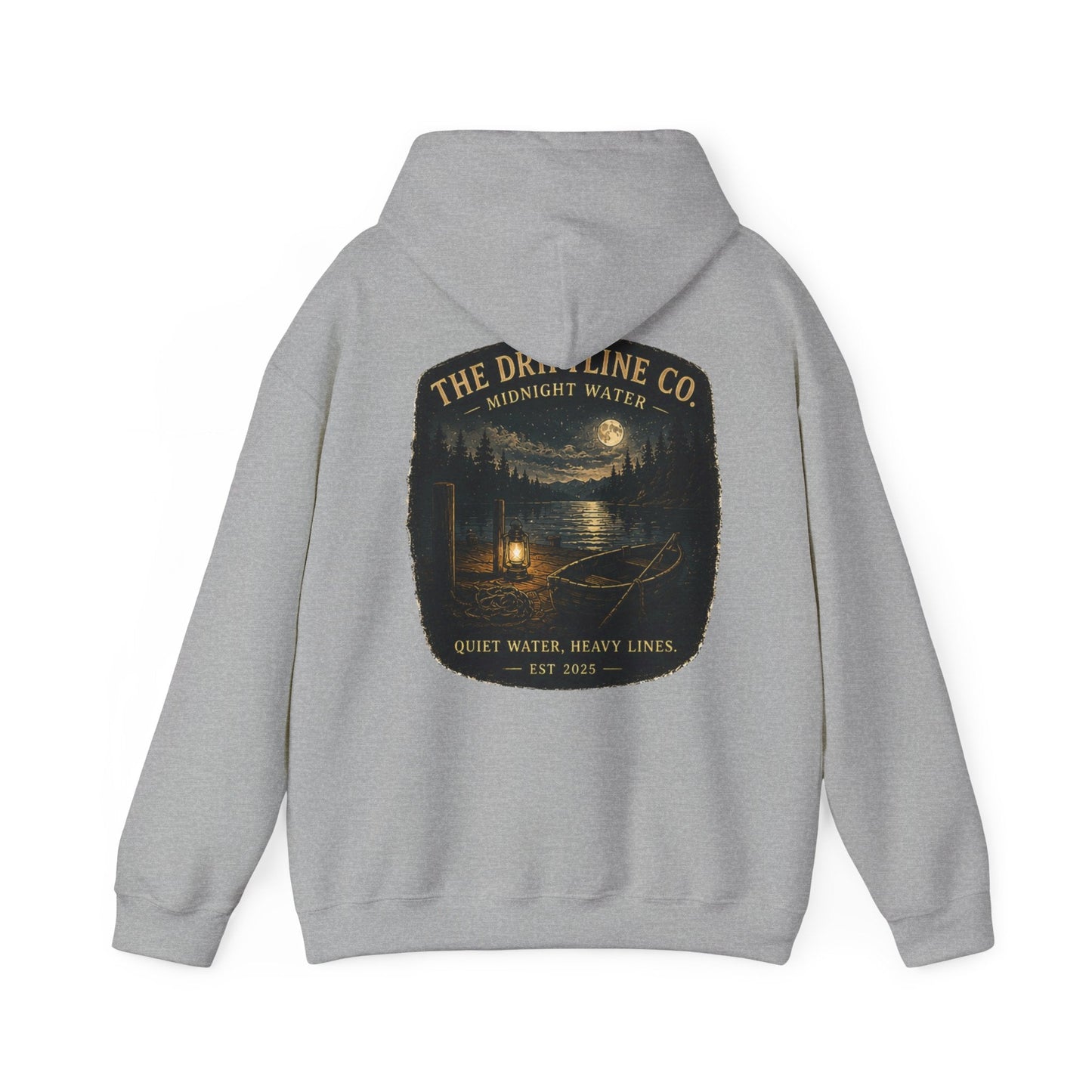 Midnight Water Quiet Waters Heavy Lines Hoodie - SJM Print Store