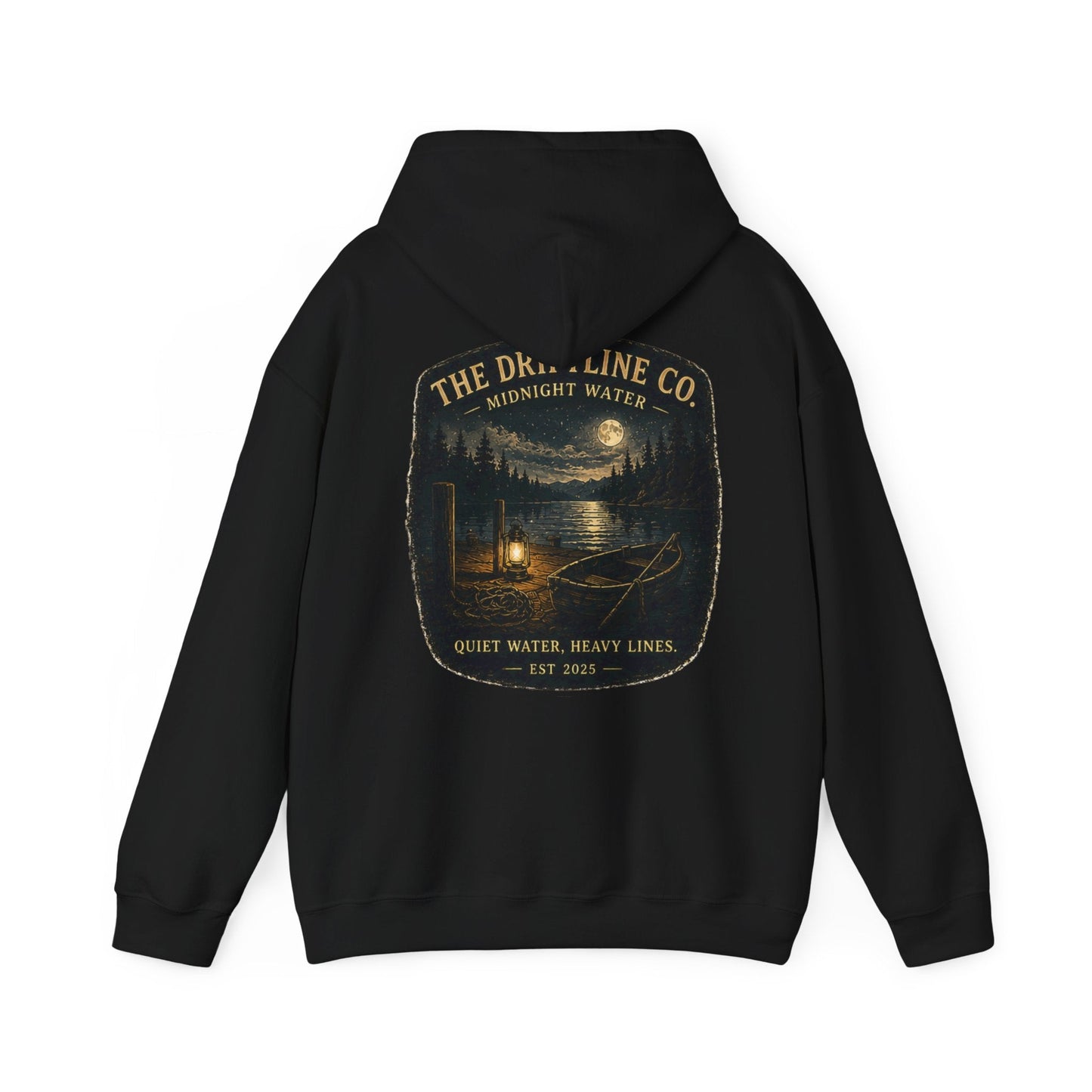 Midnight Water Quiet Waters Heavy Lines Hoodie - SJM Print Store
