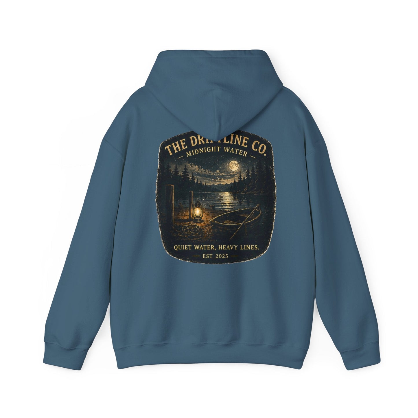 Midnight Water Quiet Waters Heavy Lines Hoodie - SJM Print Store