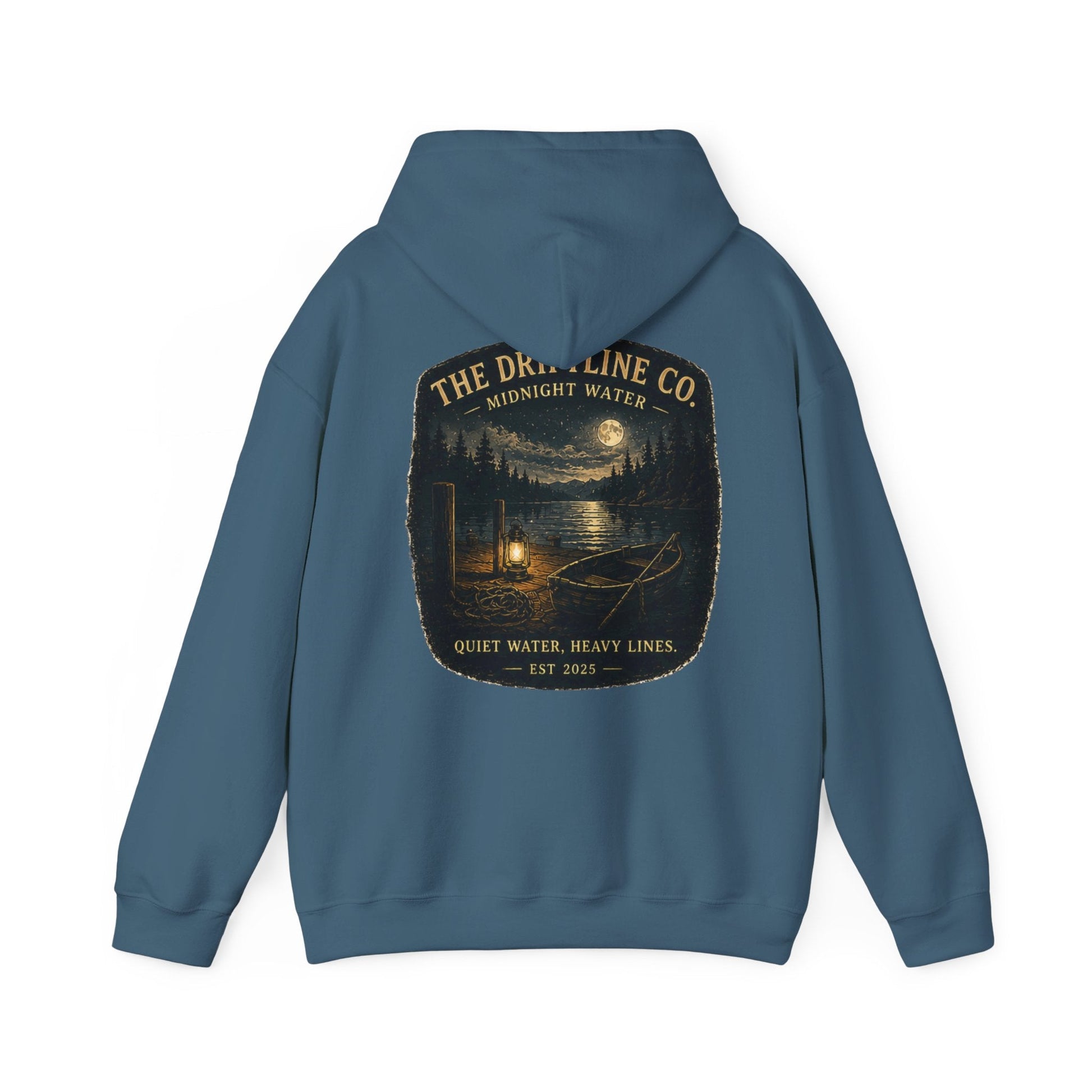 Midnight Water Quiet Waters Heavy Lines Hoodie - SJM Print Store