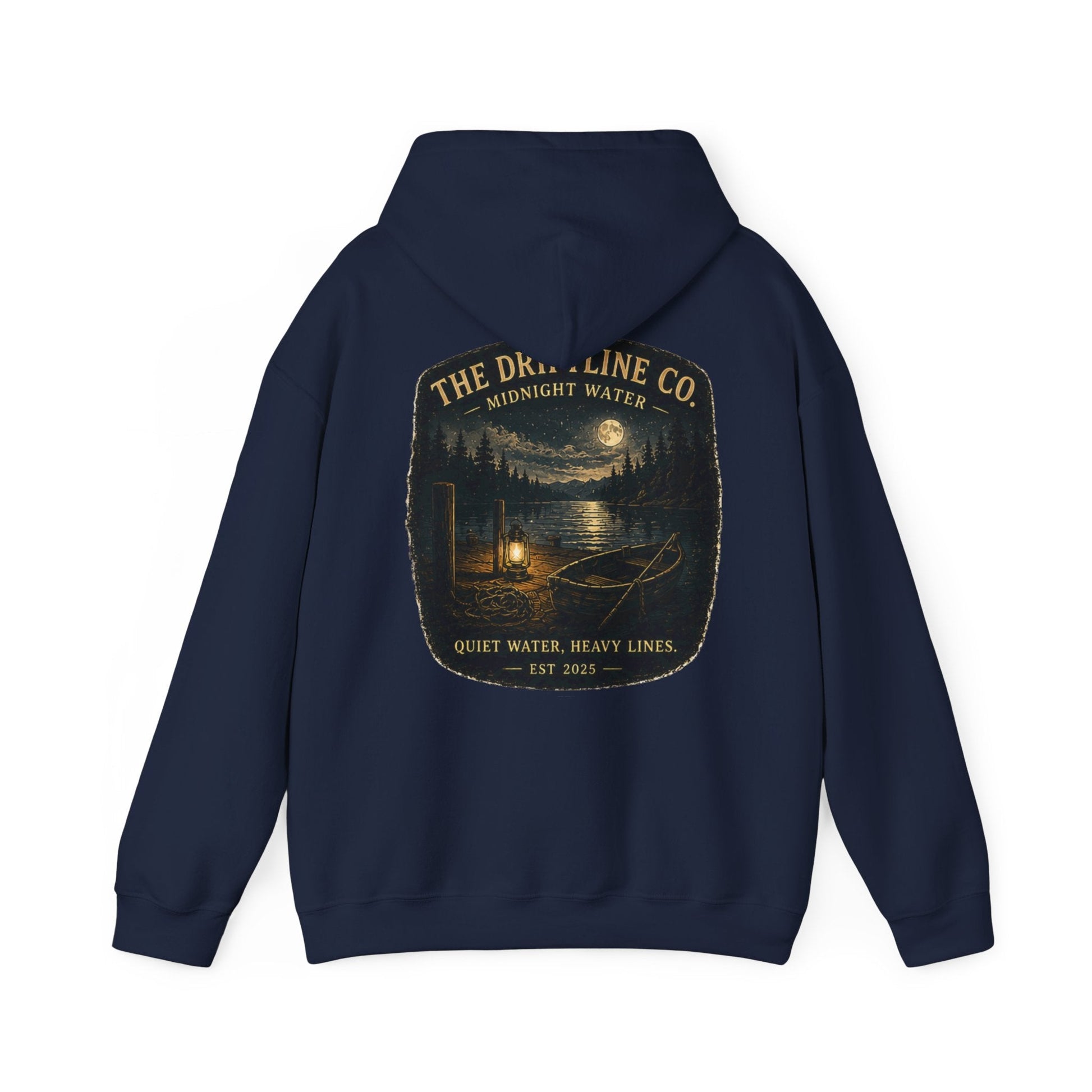 Midnight Water Quiet Waters Heavy Lines Hoodie - SJM Print Store