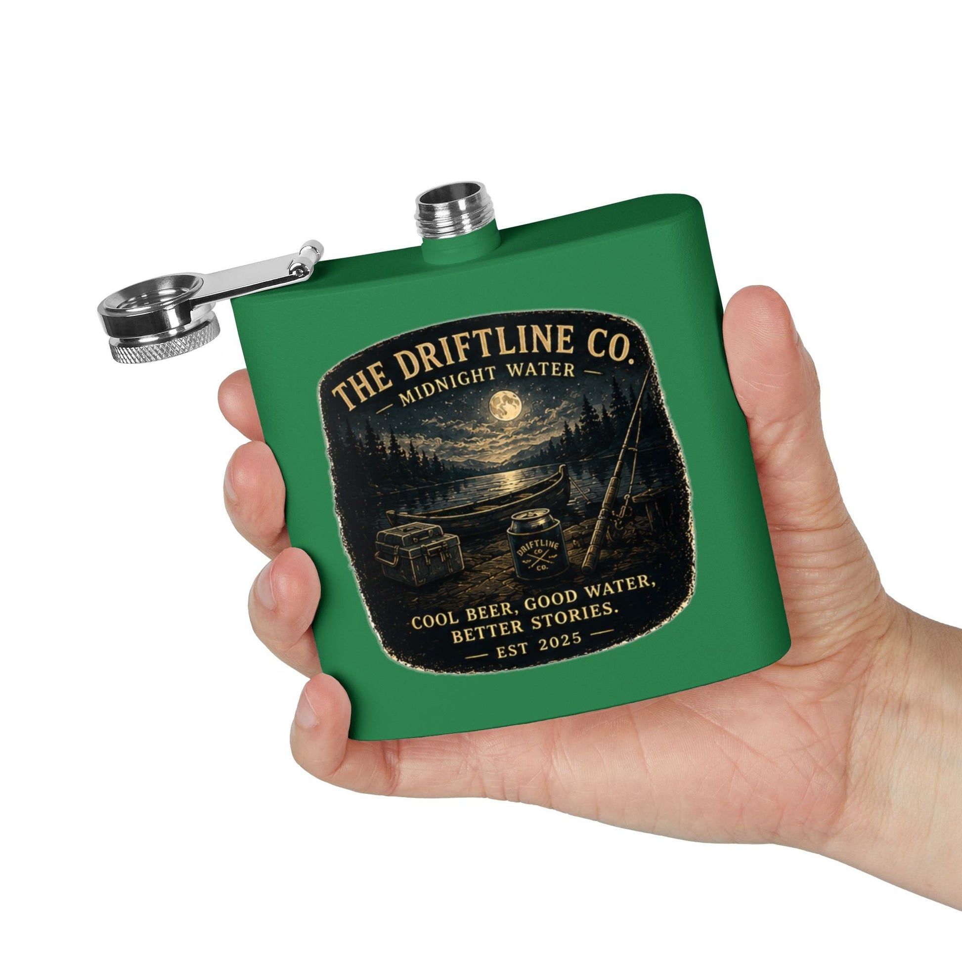Midnight Water Stainless Steel Hip Flask - SJM Print Store