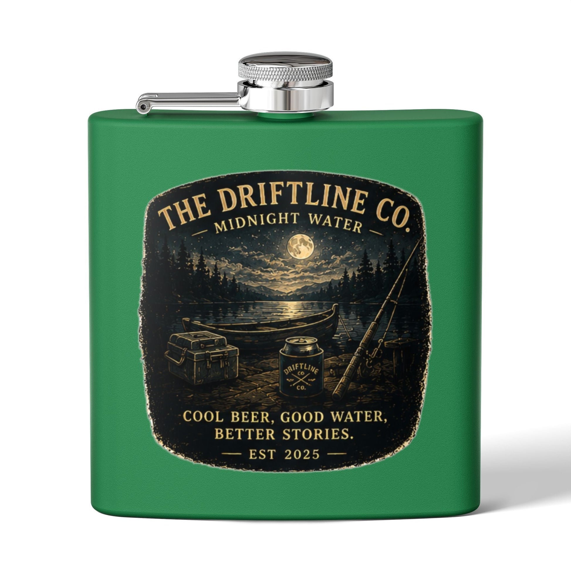 Midnight Water Stainless Steel Hip Flask - SJM Print Store