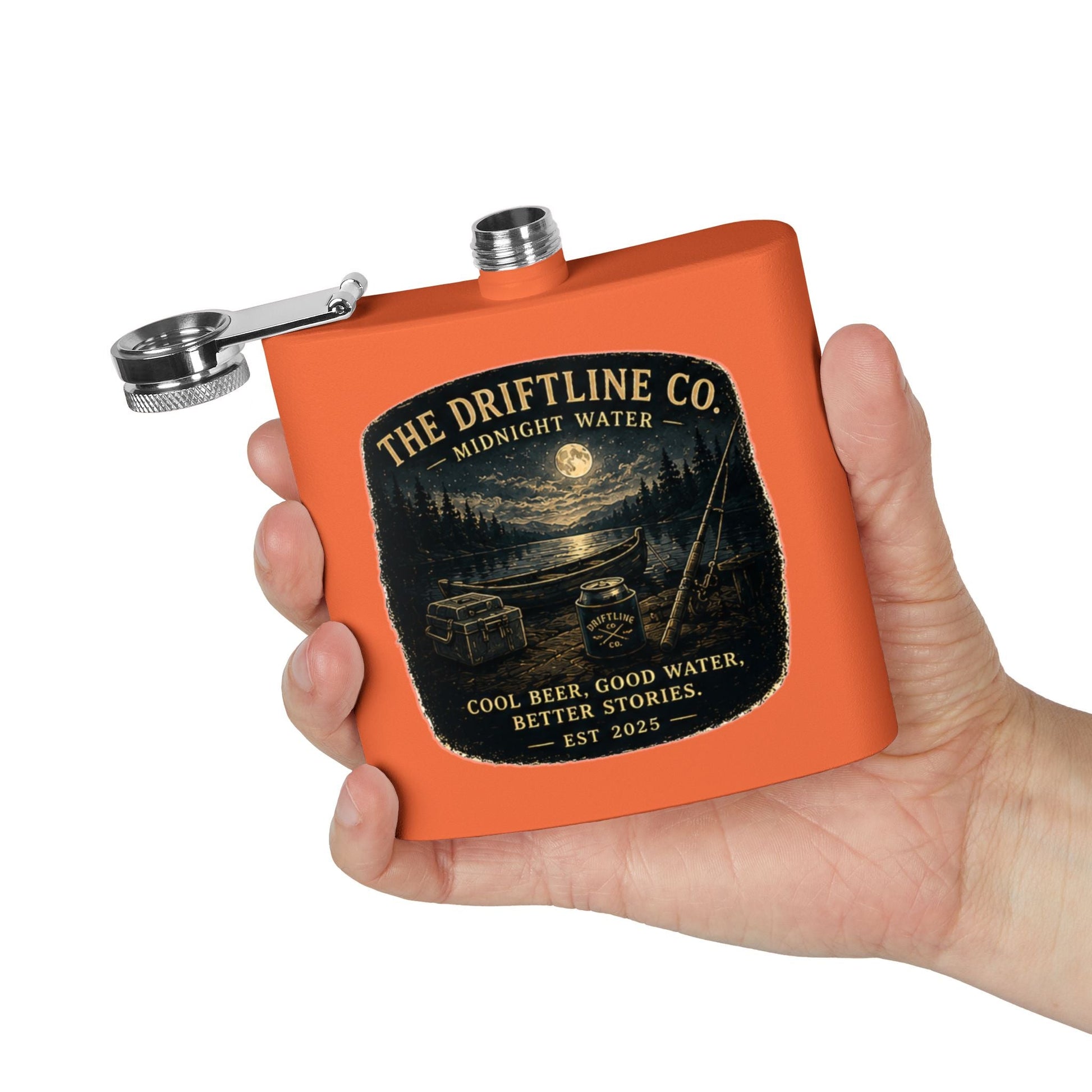 Midnight Water Stainless Steel Hip Flask - SJM Print Store