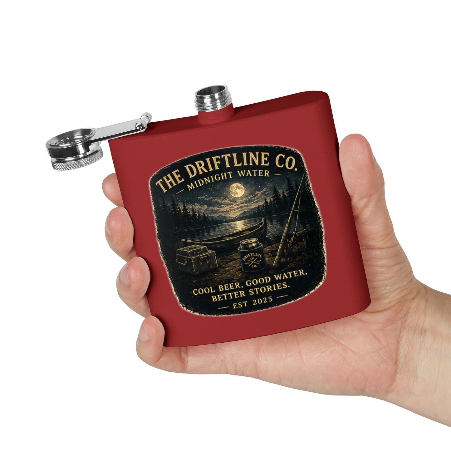 Midnight Water Stainless Steel Hip Flask - SJM Print Store