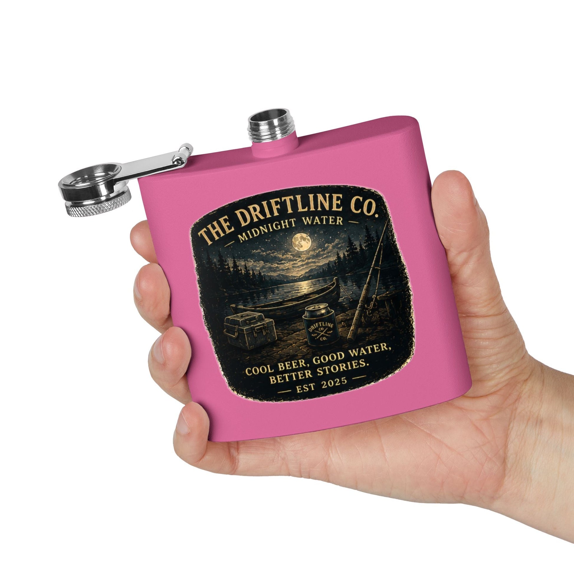 Midnight Water Stainless Steel Hip Flask - SJM Print Store