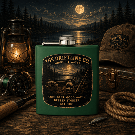 Midnight Water Stainless Steel Hip Flask - SJM Print Store