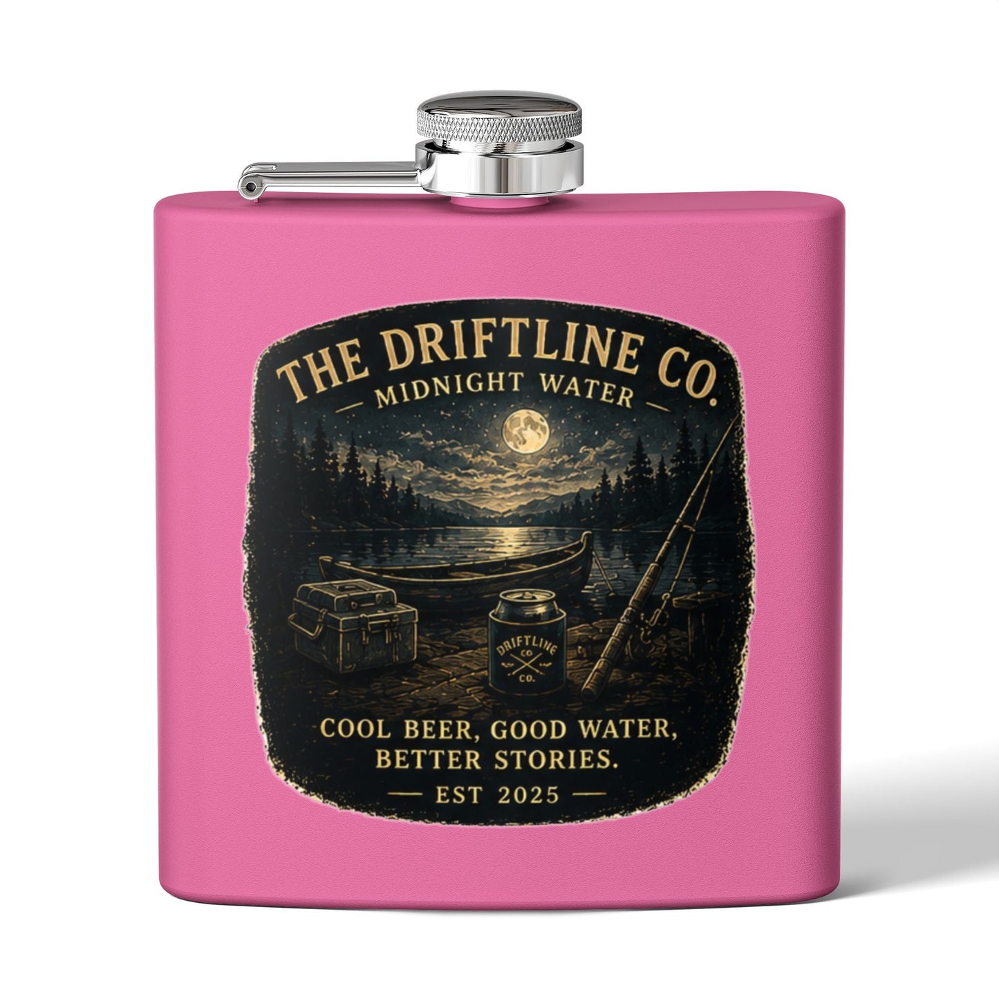 Midnight Water Stainless Steel Hip Flask - SJM Print Store