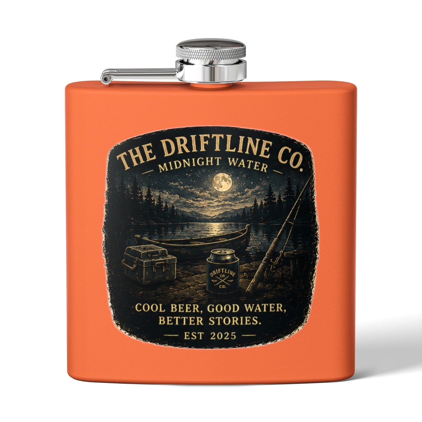 Midnight Water Stainless Steel Hip Flask - SJM Print Store